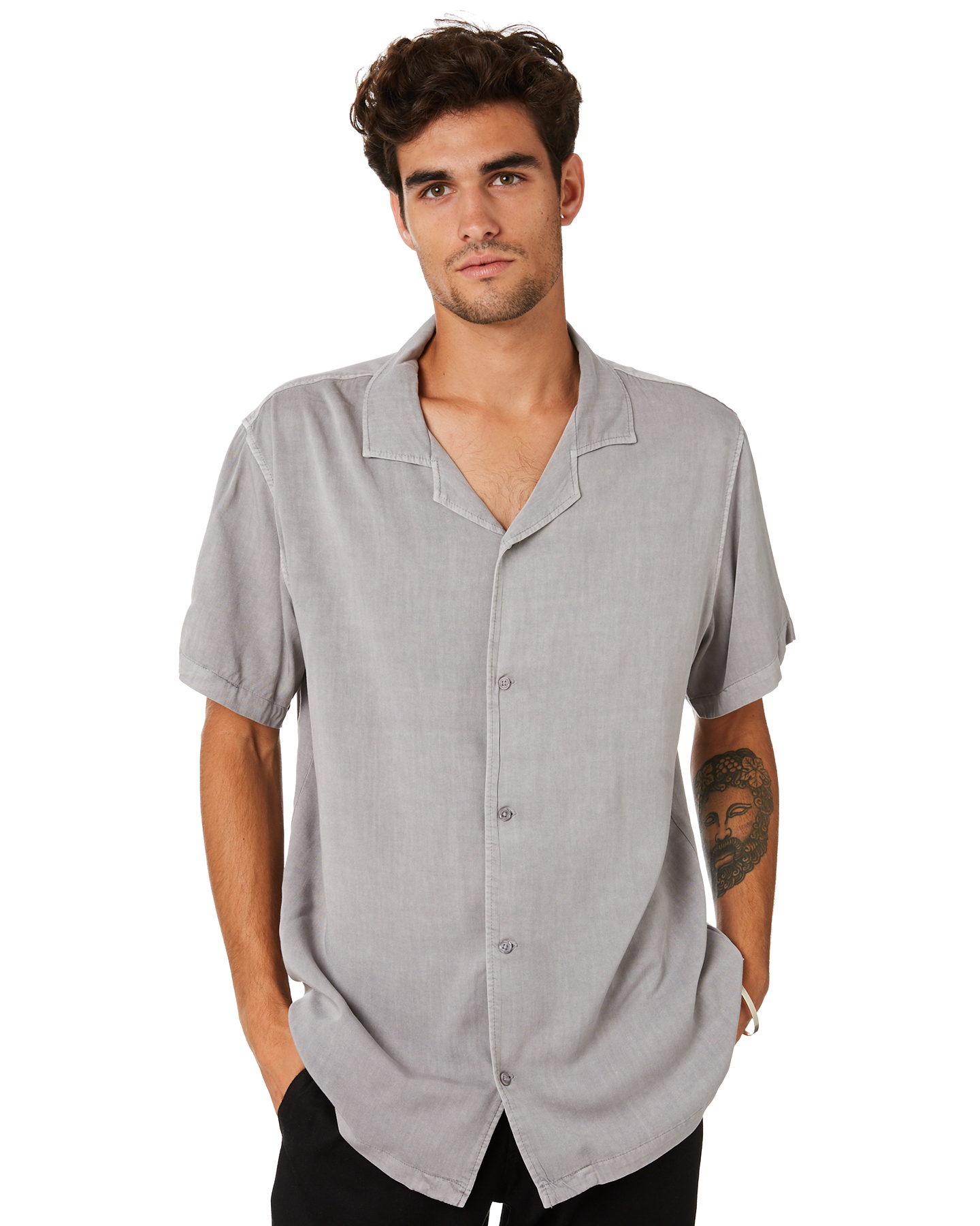 ash colour jeans matching shirt