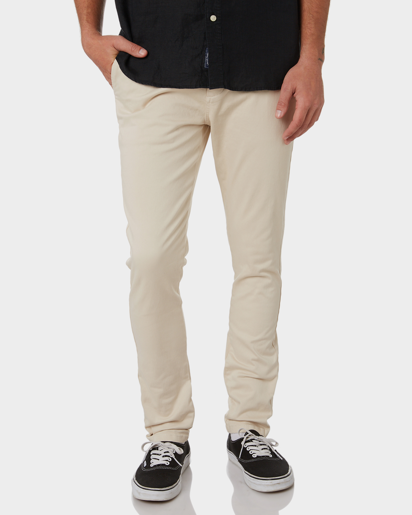 Academy Brand Skinny Stretch Mens Chino Pant Oatmeal SurfStitch