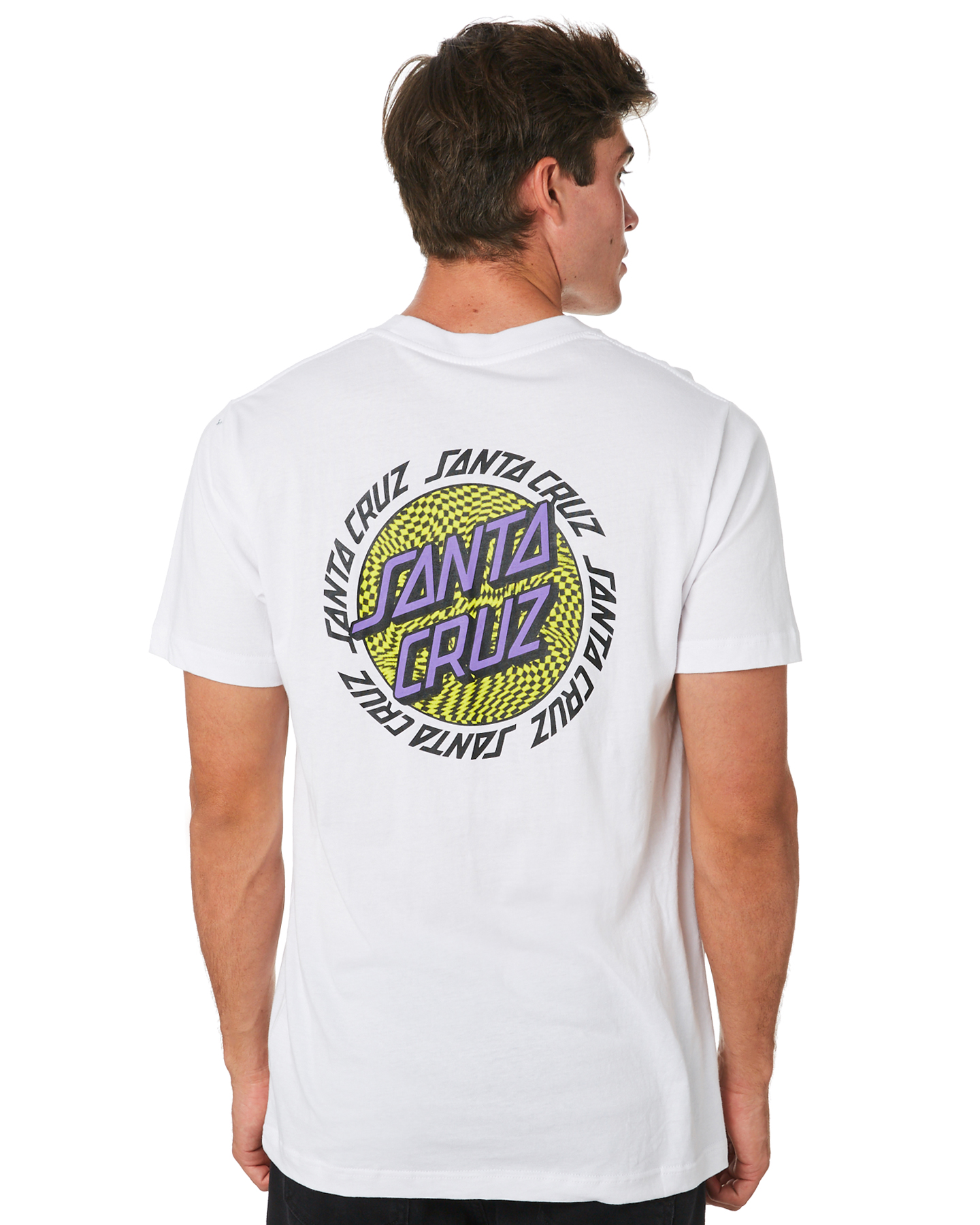 Santa Cruz Ringed Dot Checker Mens Tee - White | SurfStitch