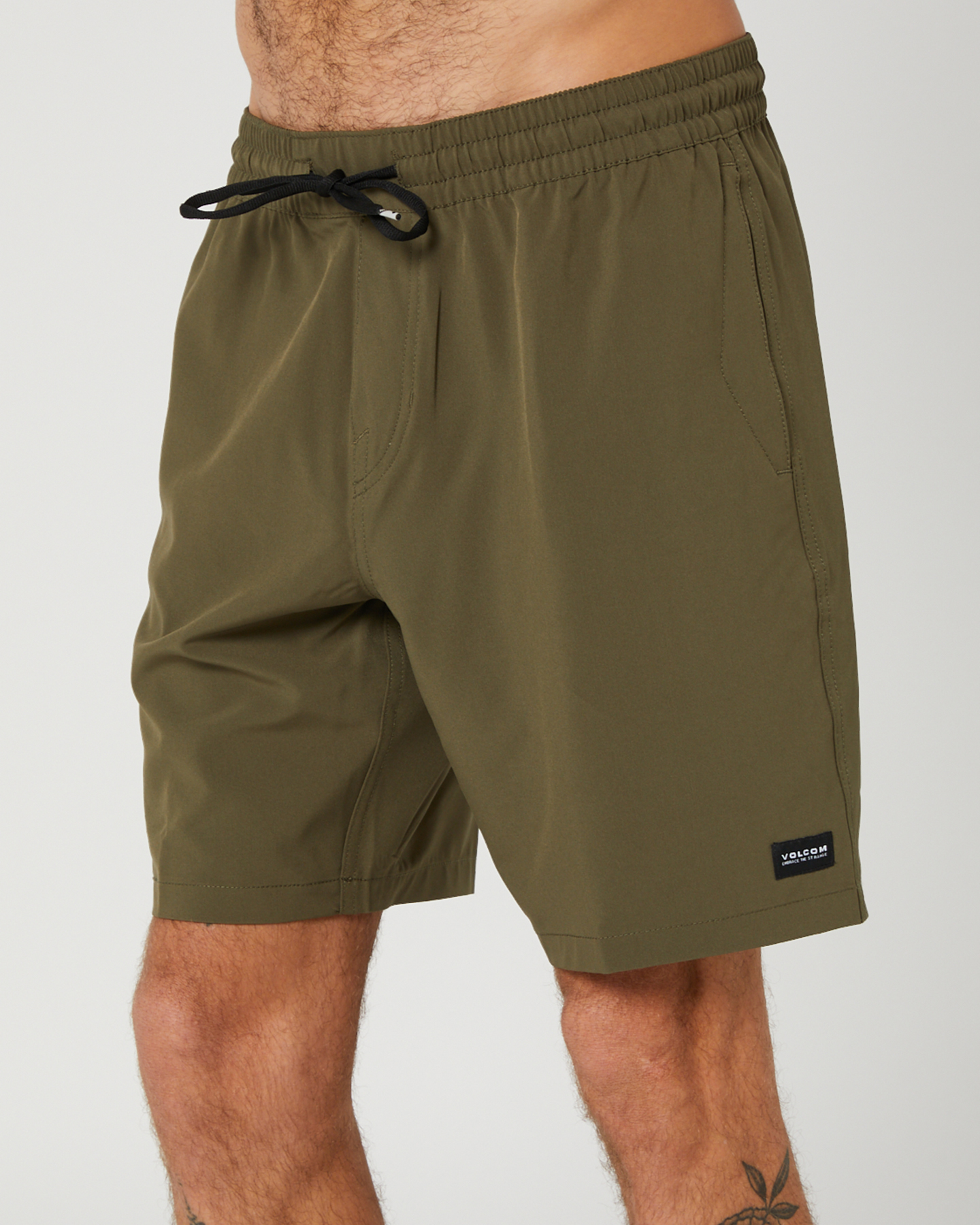 Volcom Stones Hybrid Elastic Waist 18 Short - Military | SurfStitch