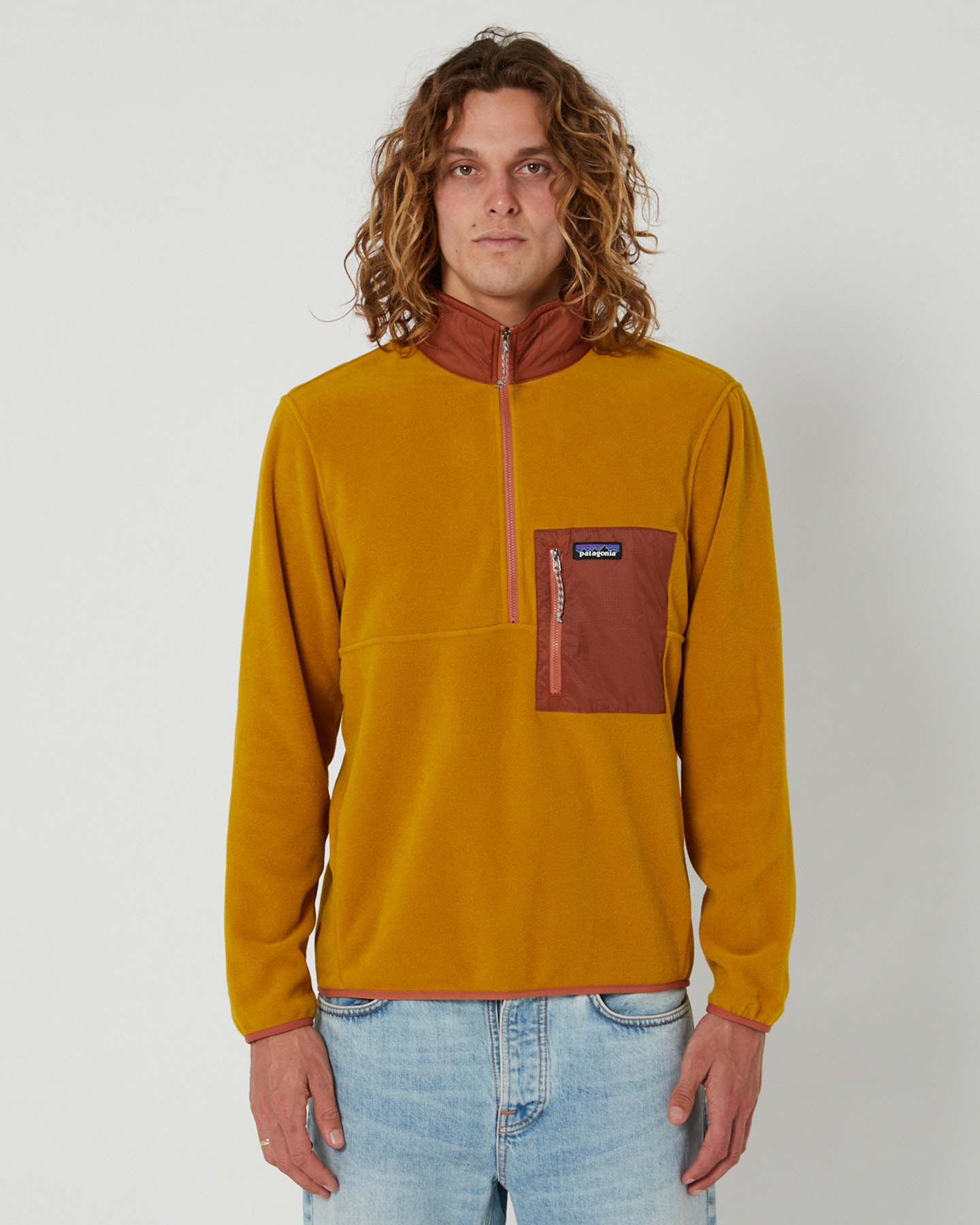 Patagonia Mens Microdini 1 2 Zip Pullover Cosmic Gold SurfStitch