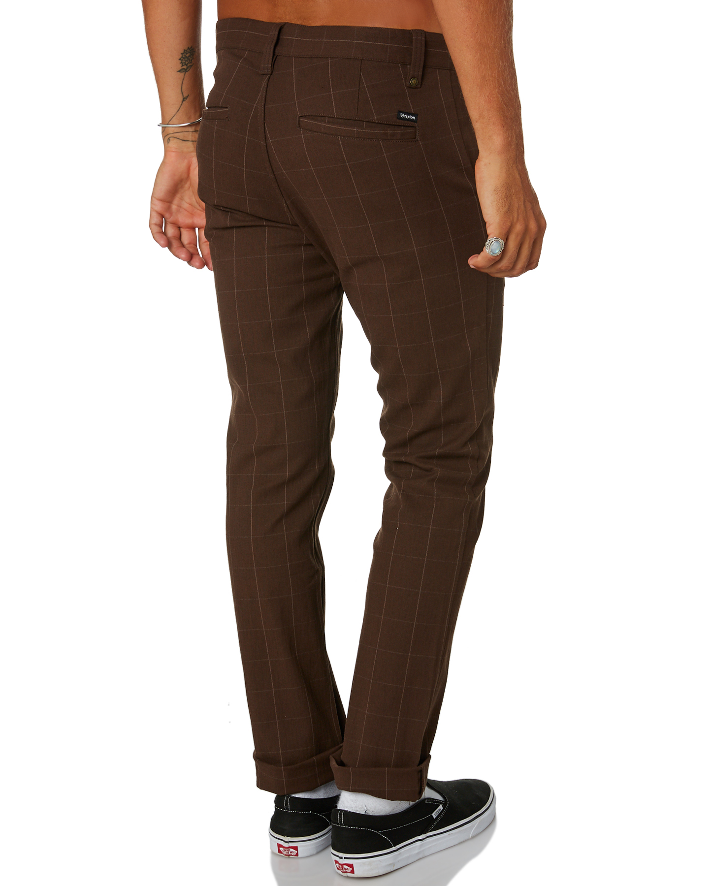 Brixton Reserve Mens Chino Pant - Brown Plaid | SurfStitch