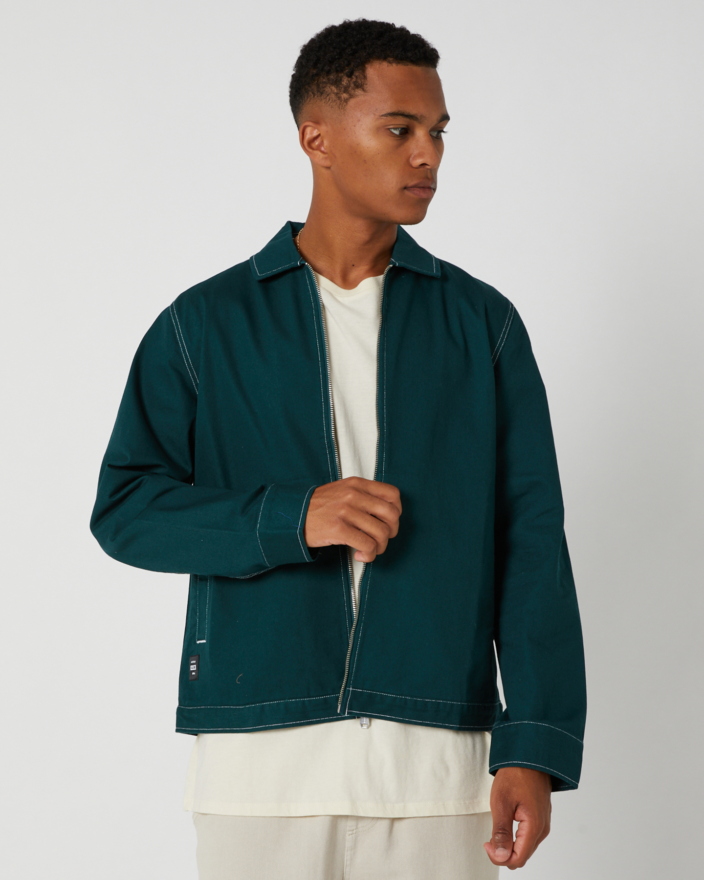 Globe Off Course Twill Jacket - Night Green