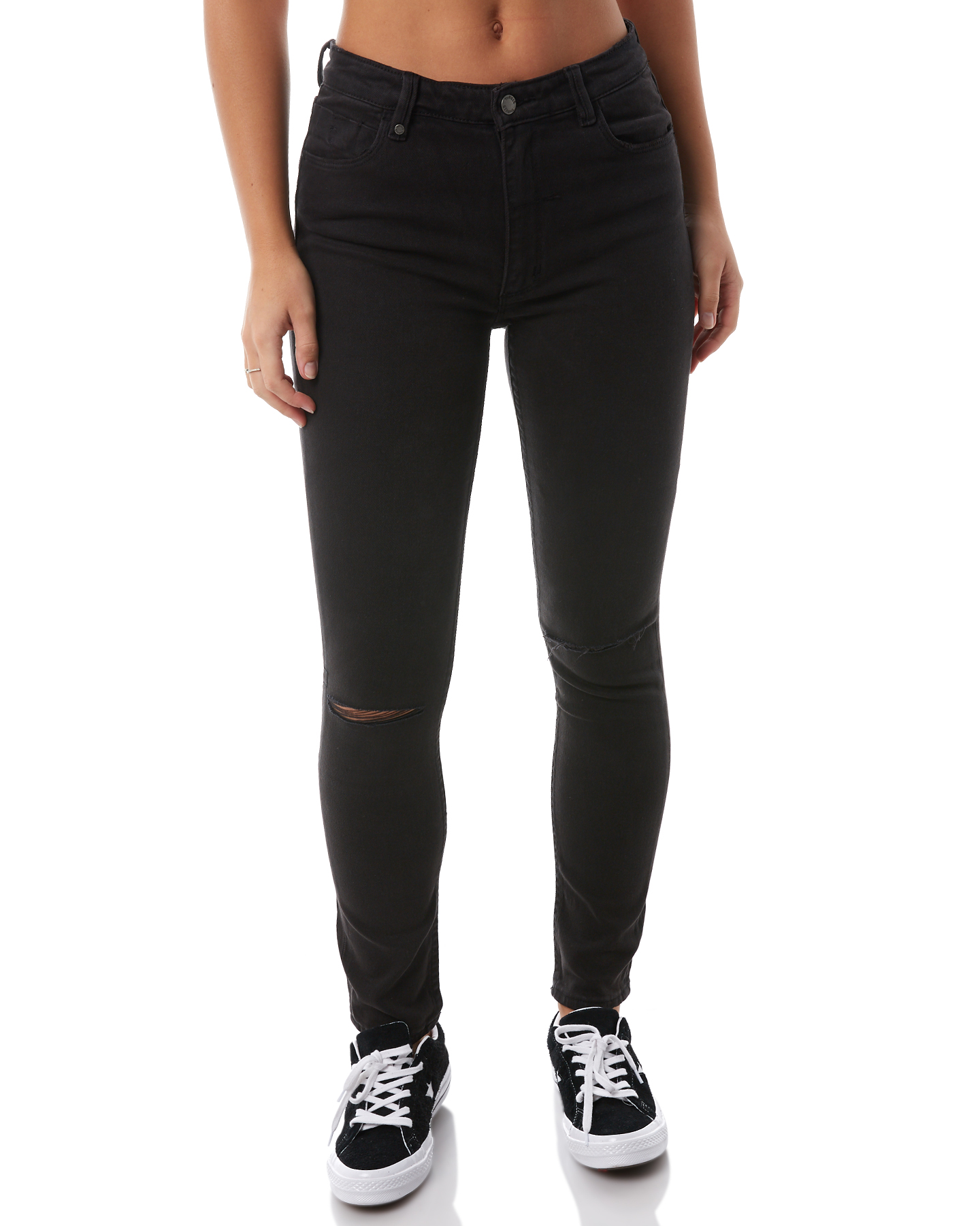 Thrills Womens Destroy Dreamer Jean - Faded Black | SurfStitch