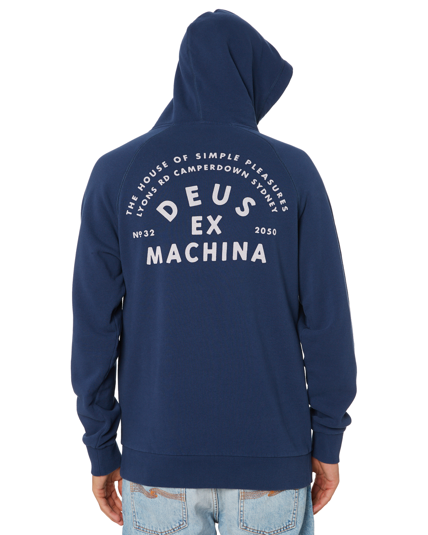  Deus  Ex  Machina  Camperdown Address Mens Hoodie Mid Blue 