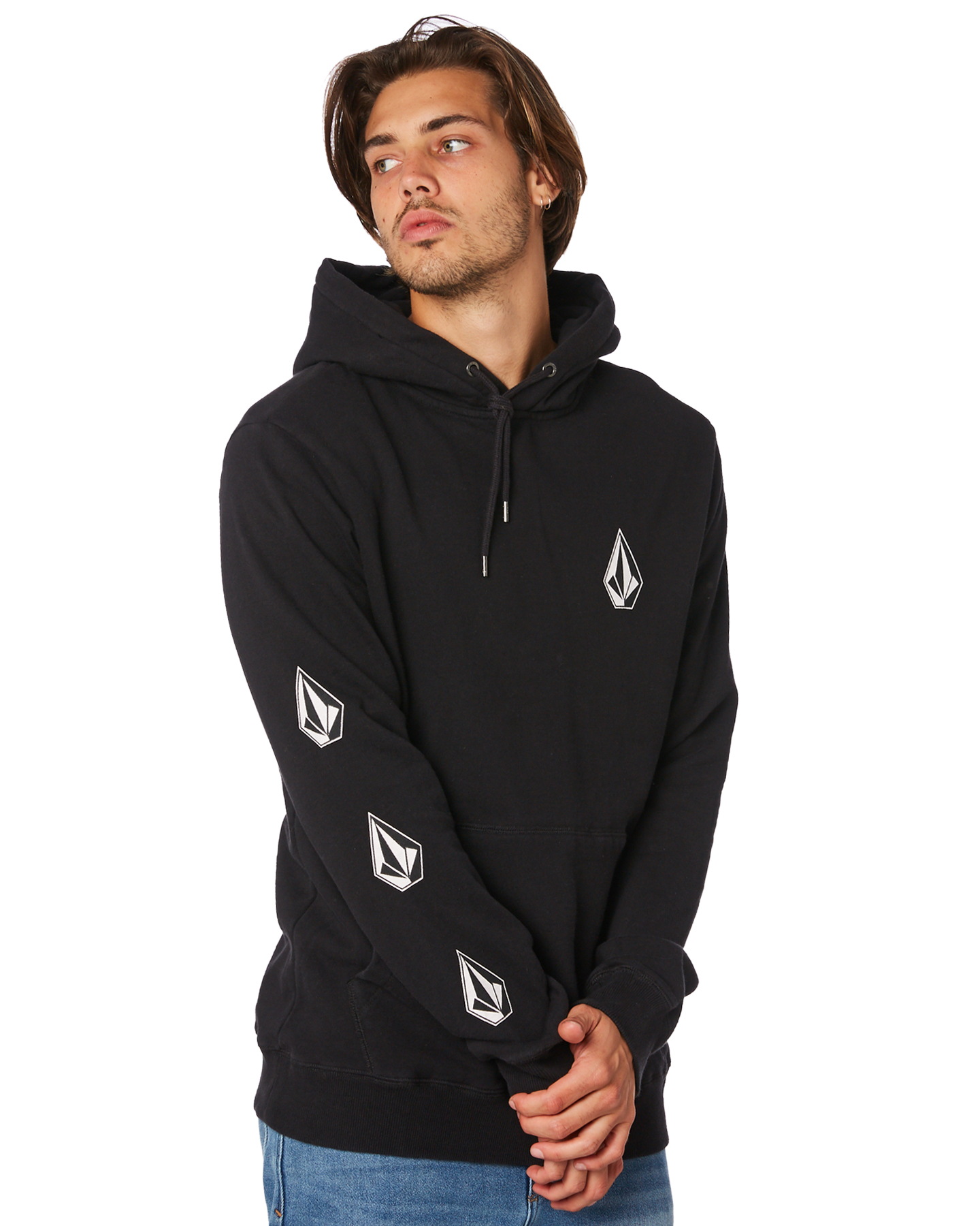 black volcom hoodie