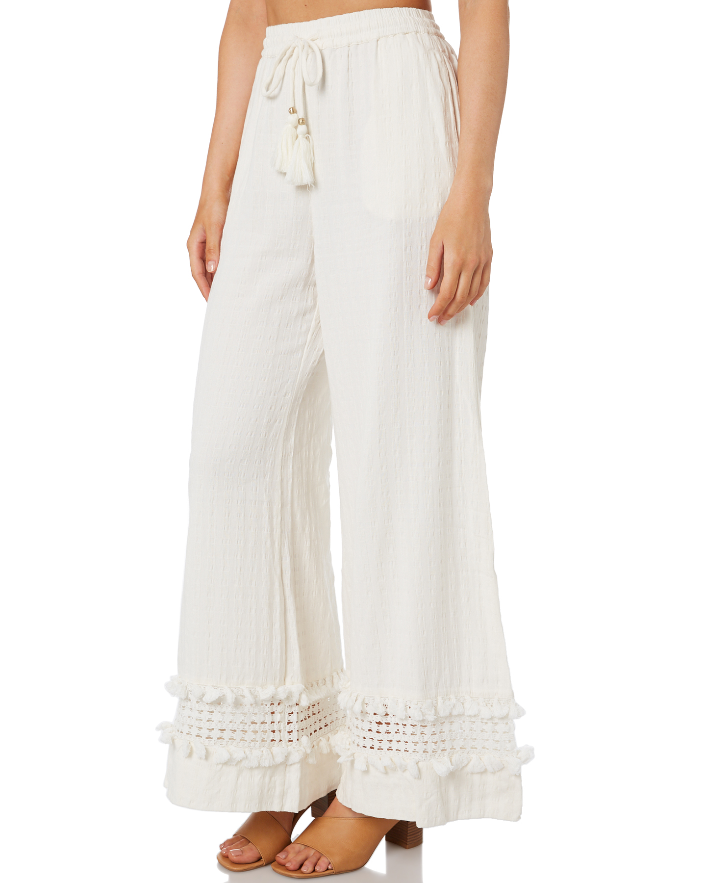 Tigerlily Nao Wide Leg Pant - Ivory | SurfStitch