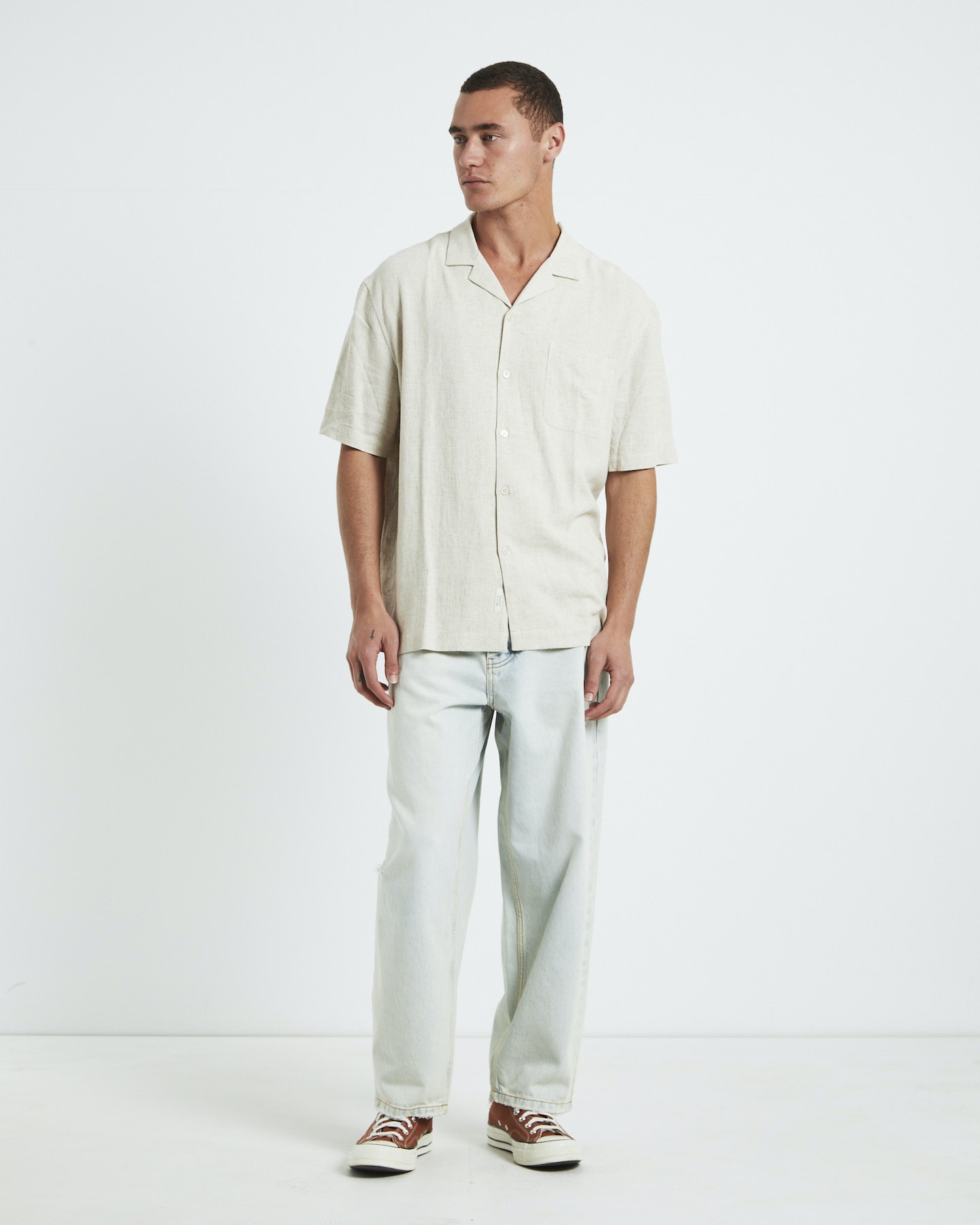 Arvust Harrison Linen Short Sleeve Resort Shirt - Natural | SurfStitch