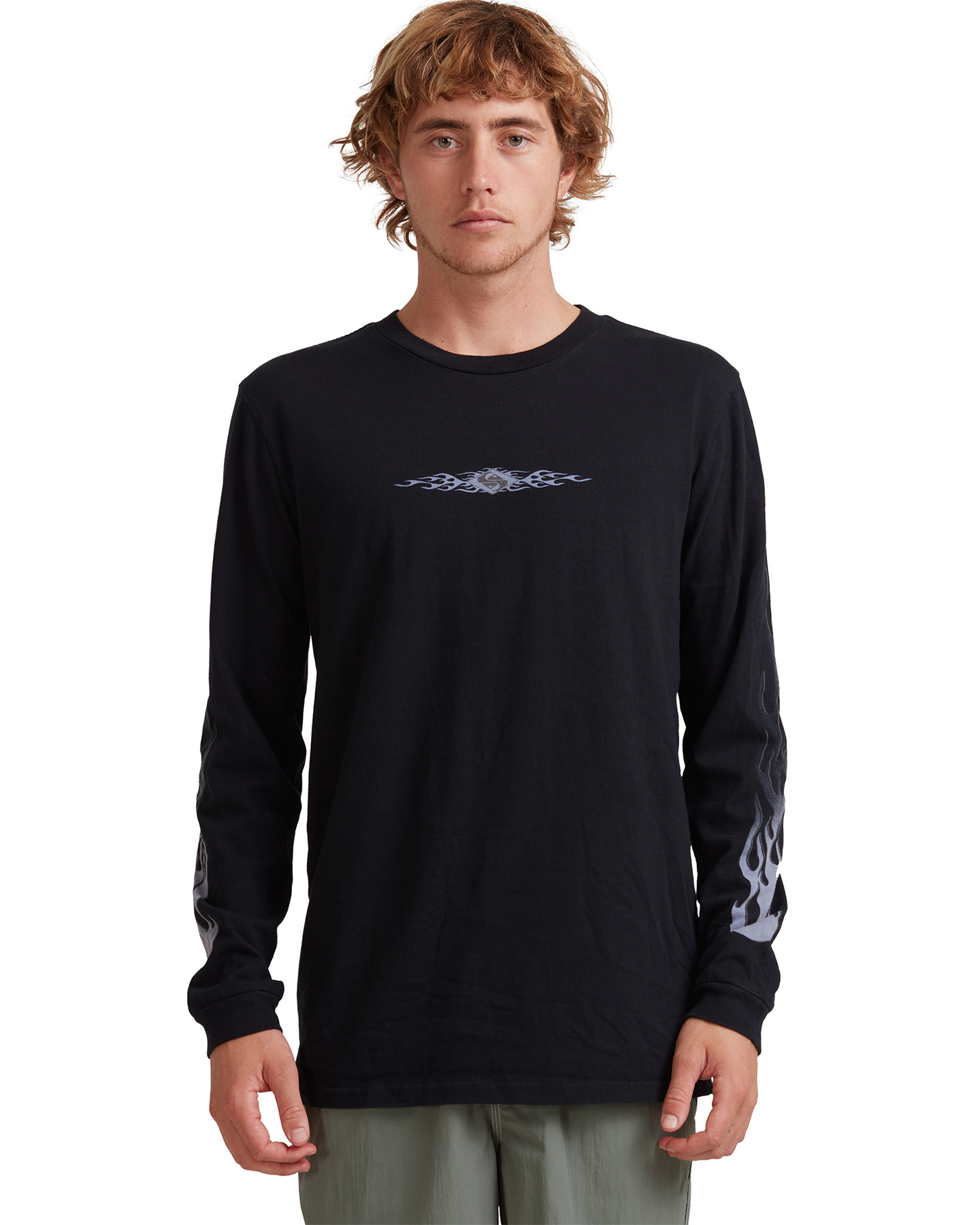 Quiksilver Mens In Flames Long Sleeve T-Shirt - Black | SurfStitch