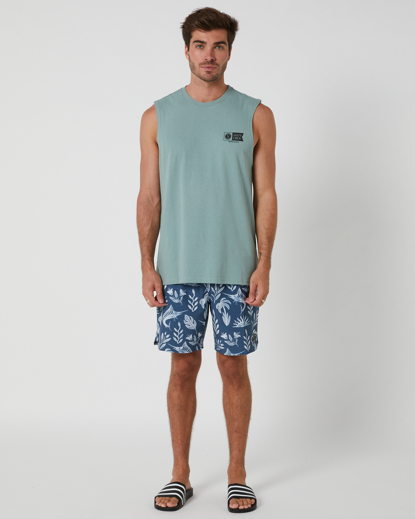 Salty Crew Snap Attack Muscle - Moss | SurfStitch
