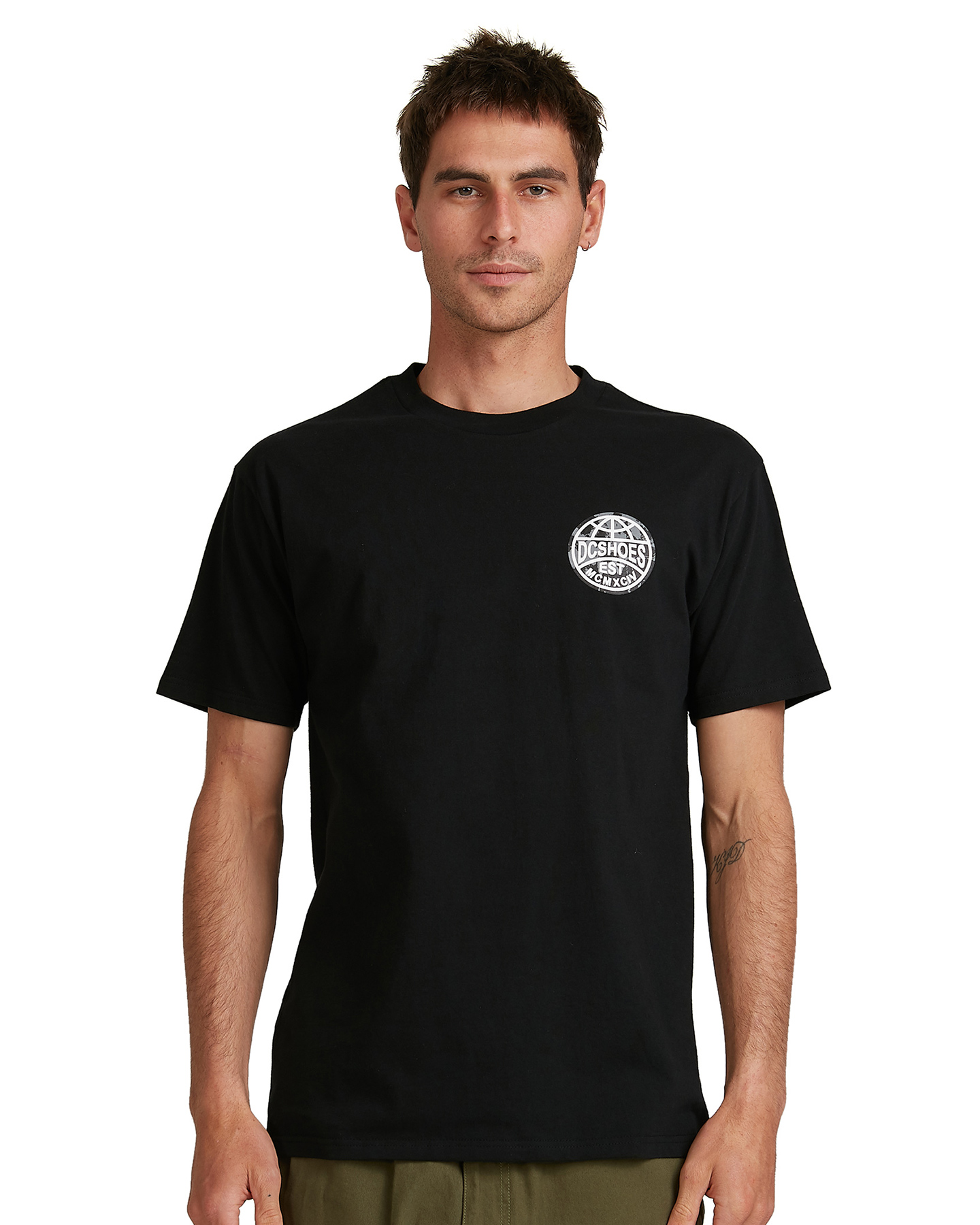 Dc Shoes Mens Around The Glode Short Sleeve Tee - Black | SurfStitch