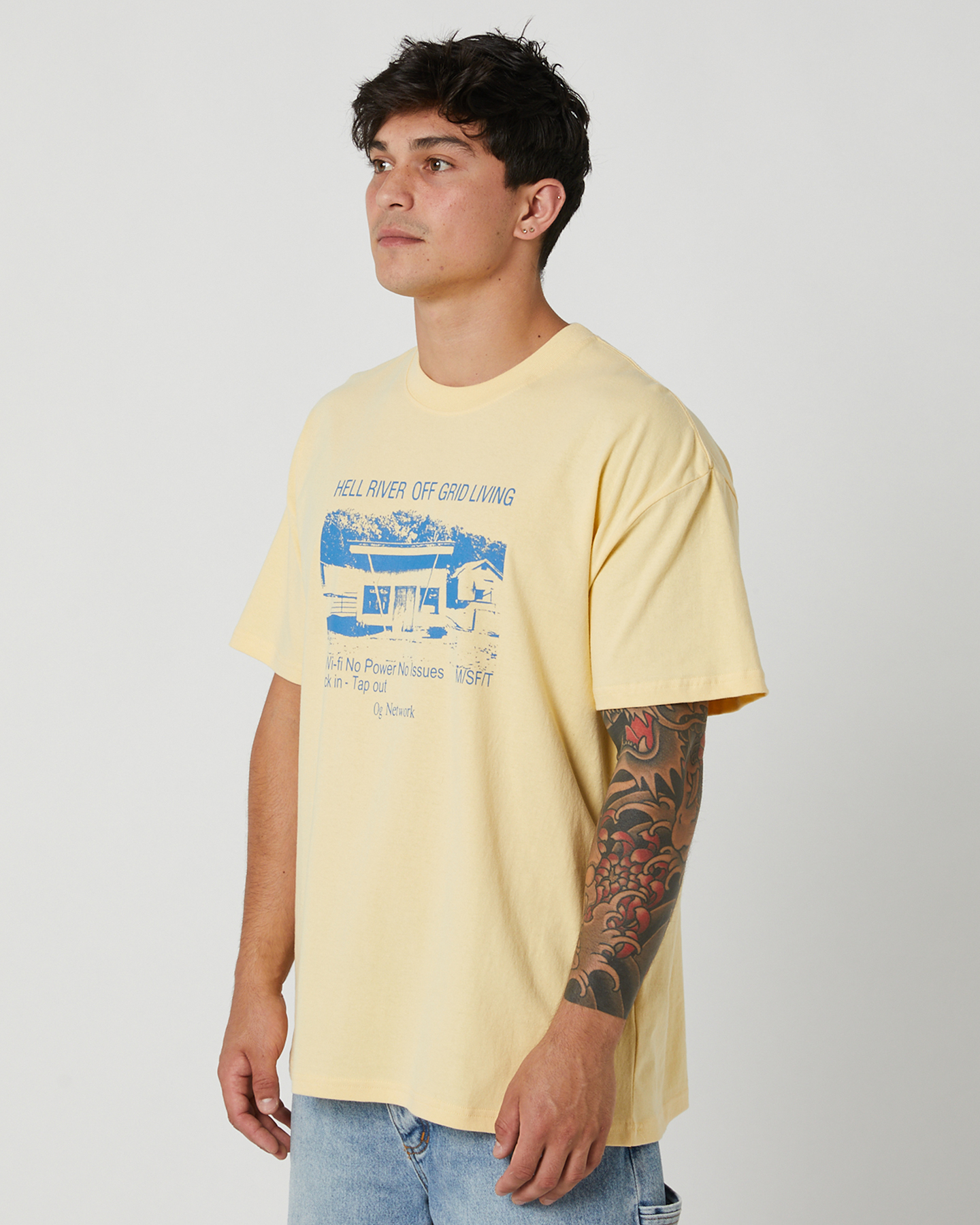 Misfit Gone Moody 50-50 Aaa Ss Tee - Solid Butter | SurfStitch