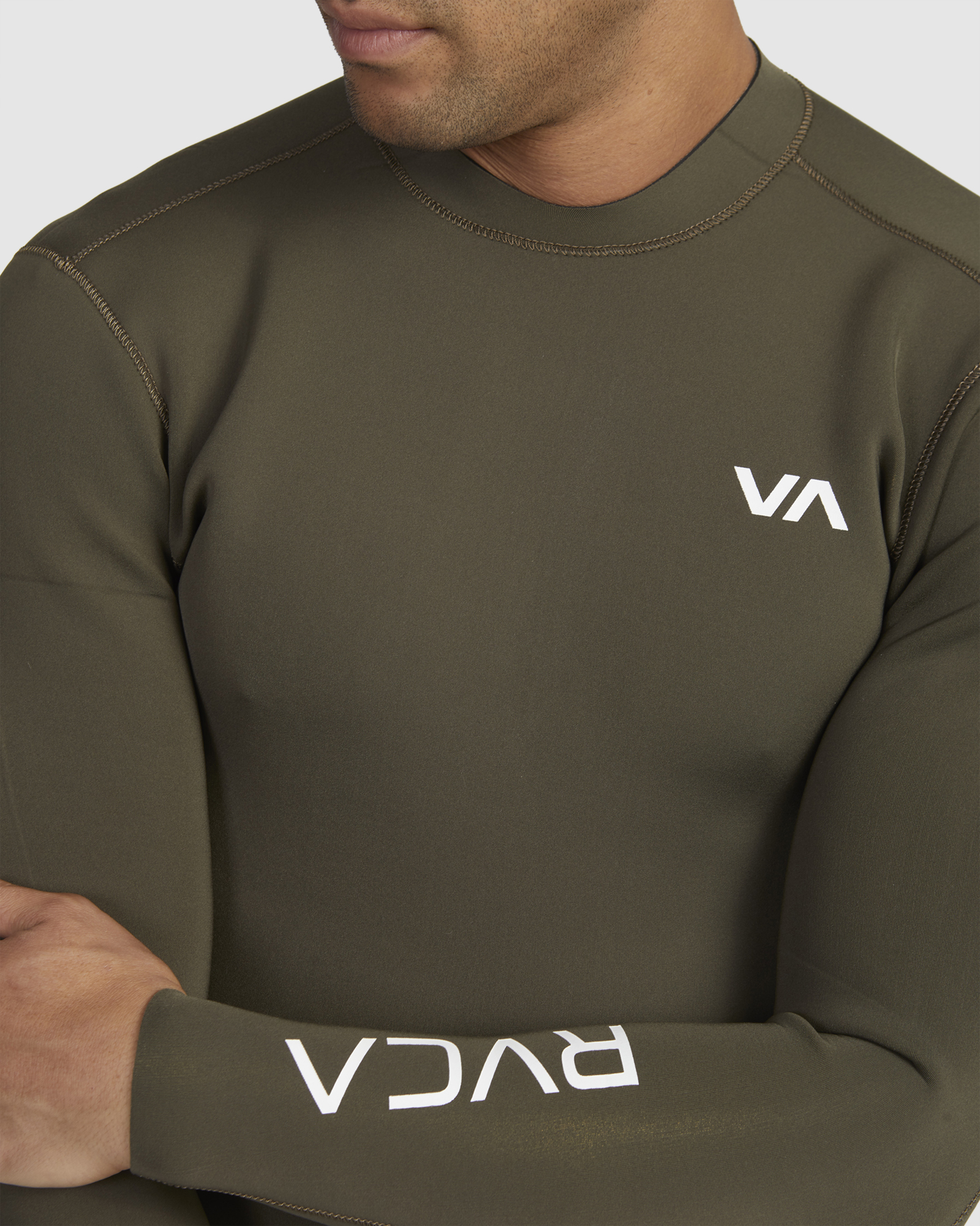 Rvca Balance Back Zip Wetsuit Jacket - Olive | SurfStitch