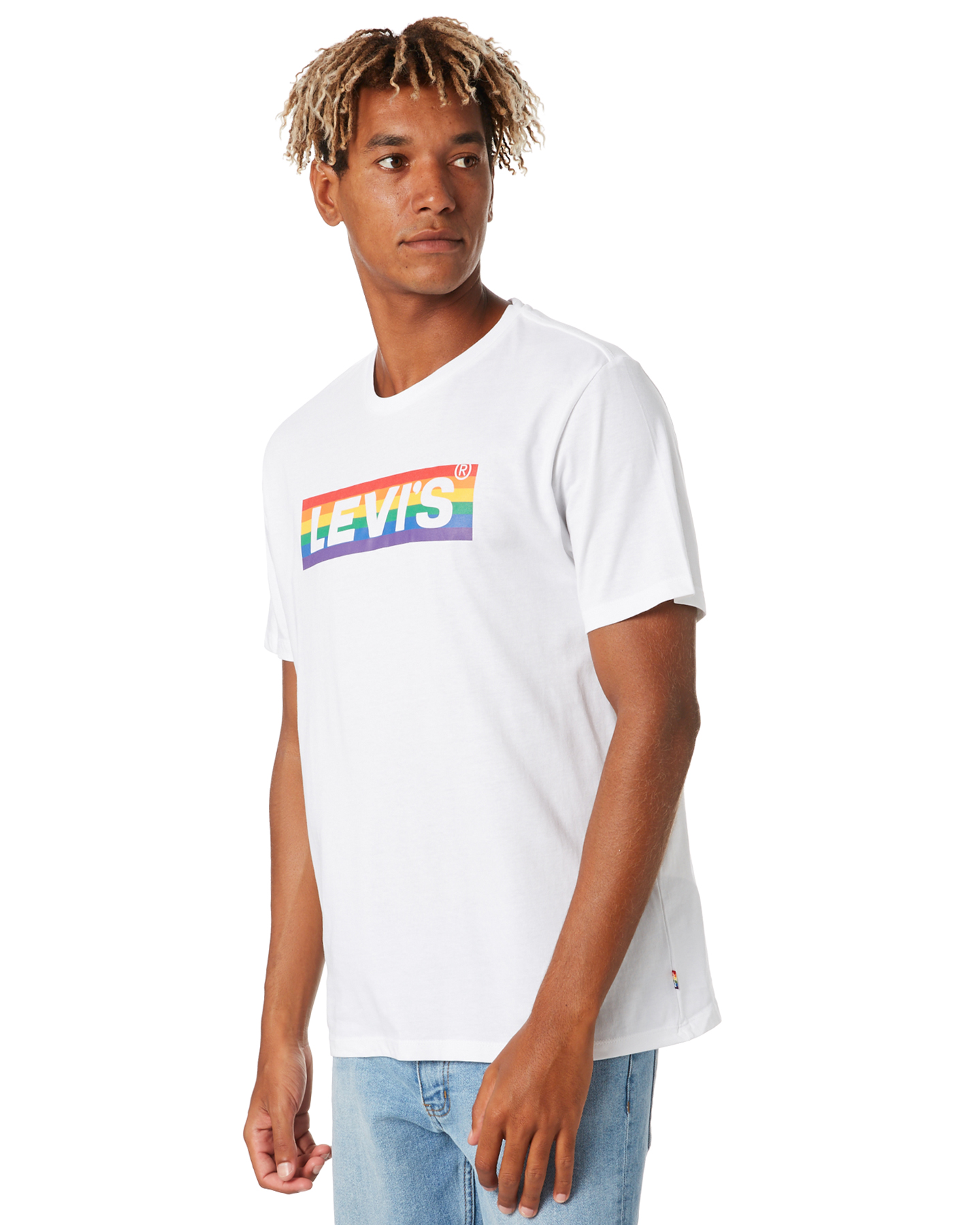 Levi's Community Rainbow Box Tab Mens Tee - Pride White | SurfStitch