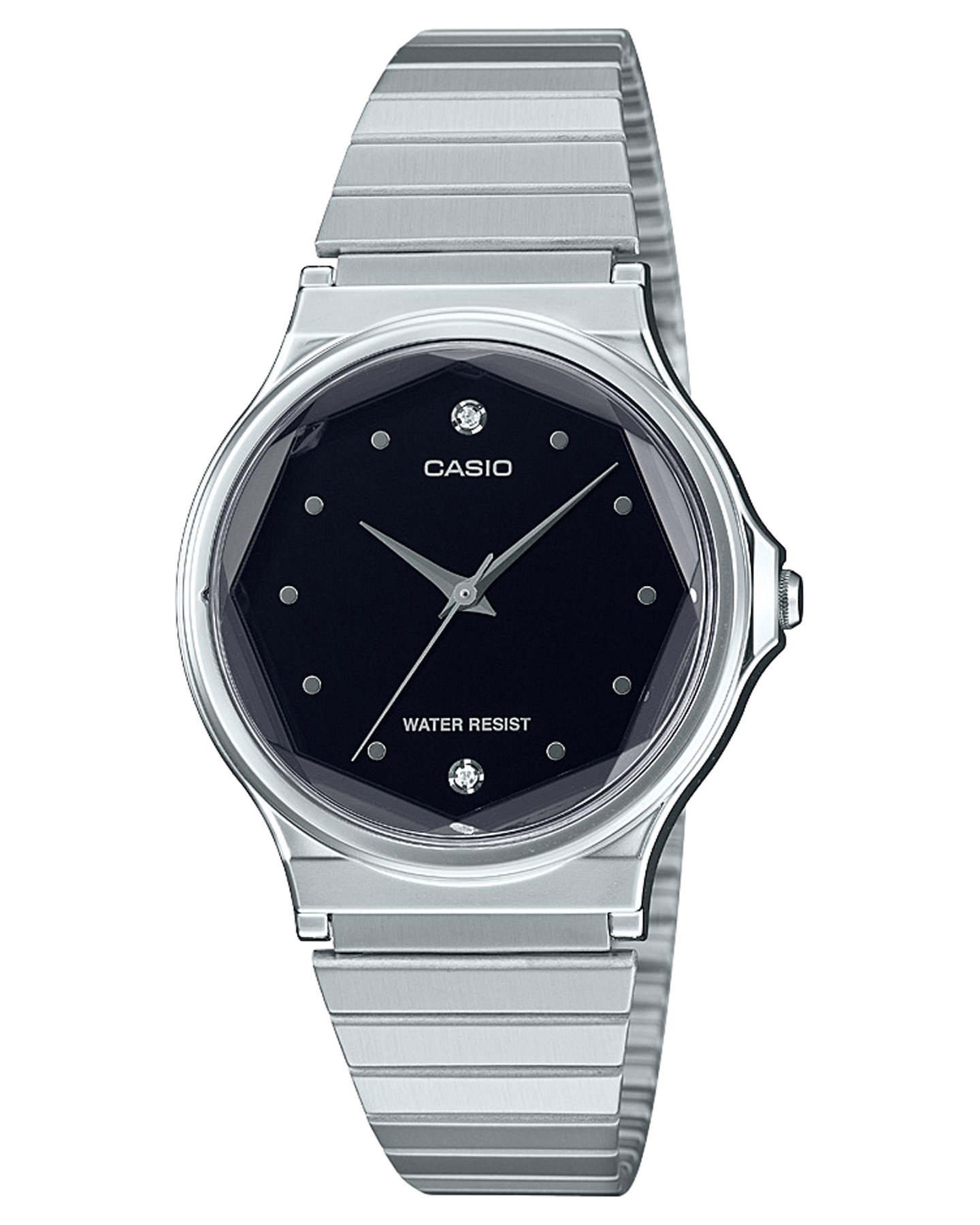 Casio Mq1000D Authentic Diamonds W-218H Watch - Chrome Plated Resin