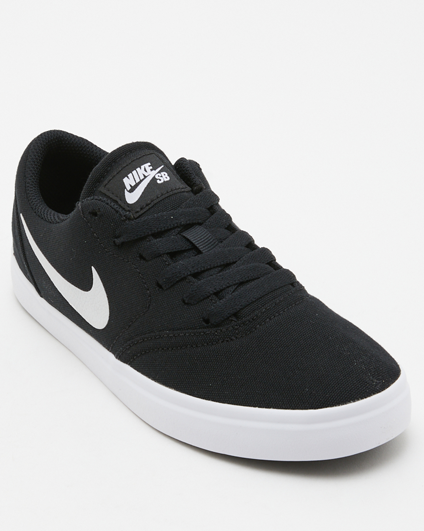 Nike Boys Sb Check Canvas Shoe - Youth - Black White | SurfStitch