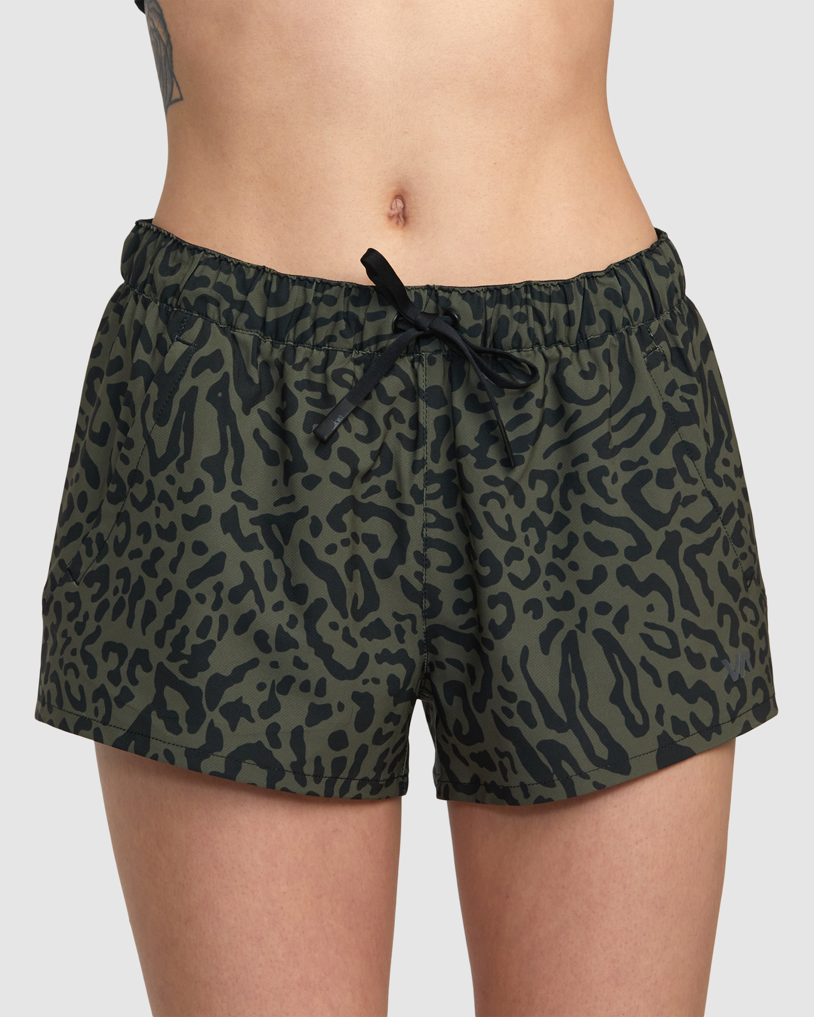 Rvca Va Essential Low Rise Yogger Sport Shorts Animal Olive