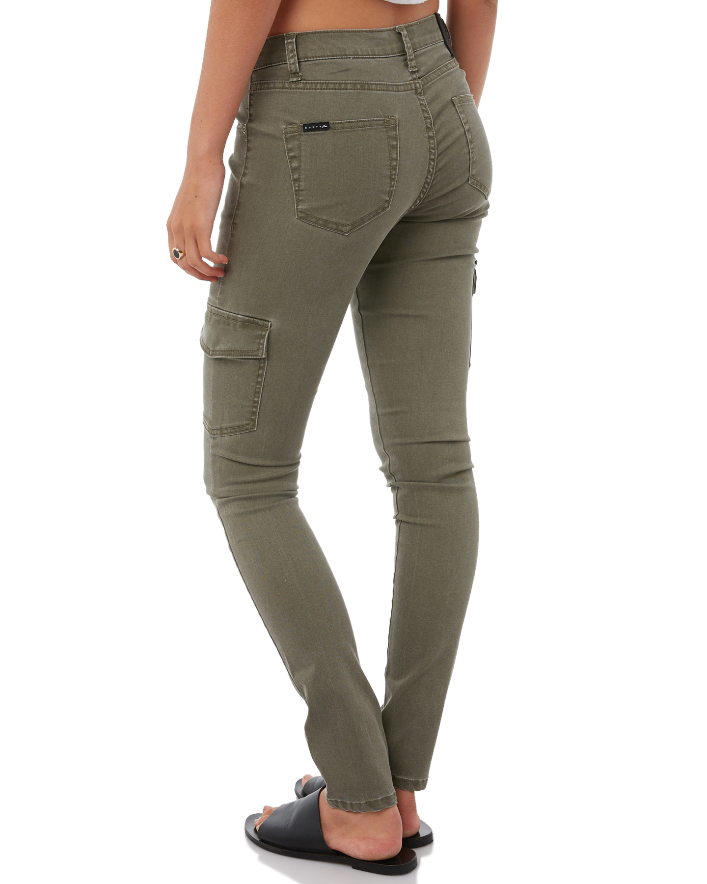 Rusty Womens Spray On Cargo Pant - Rifle Green | SurfStitch