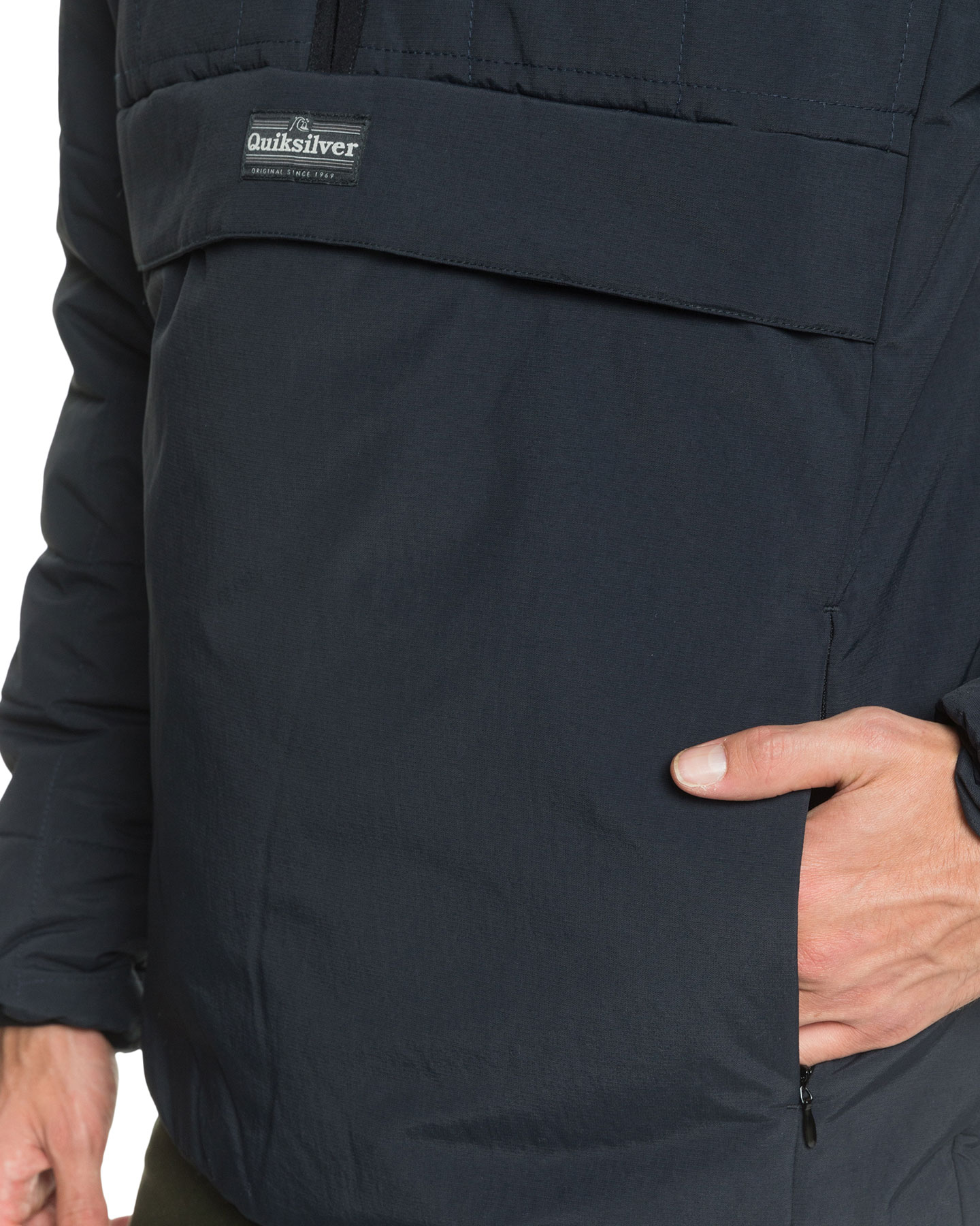 Quiksilver Mens Waru Lightweight HalfZip Puffer Jacket Black SurfStitch