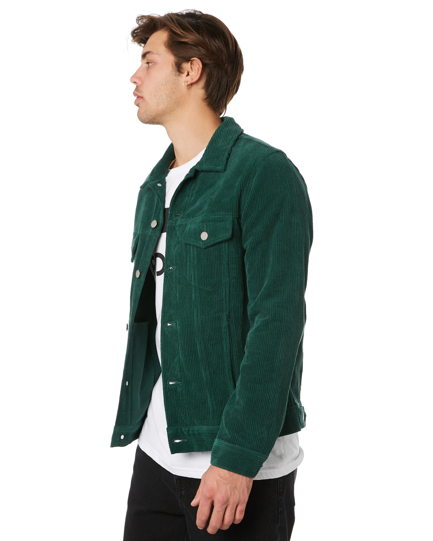 denim jacket green pants
