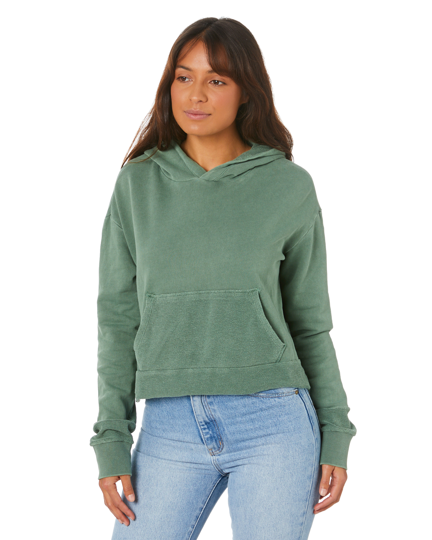 All About Eve Contra Cropped Hoody - Willow Green | SurfStitch