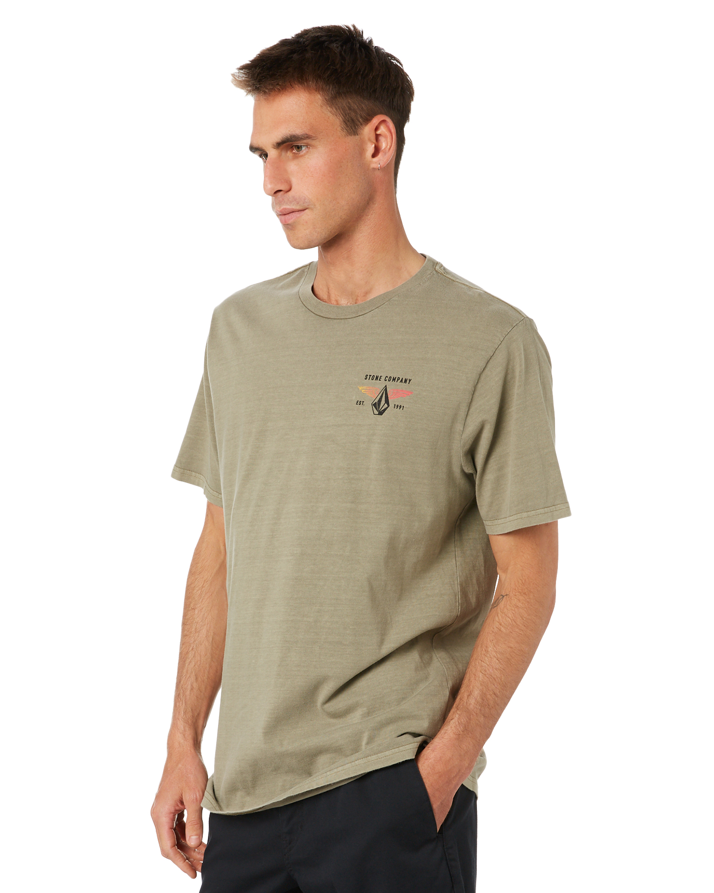 Volcom Ether Mens Ss Tee - Army Green Combo | SurfStitch