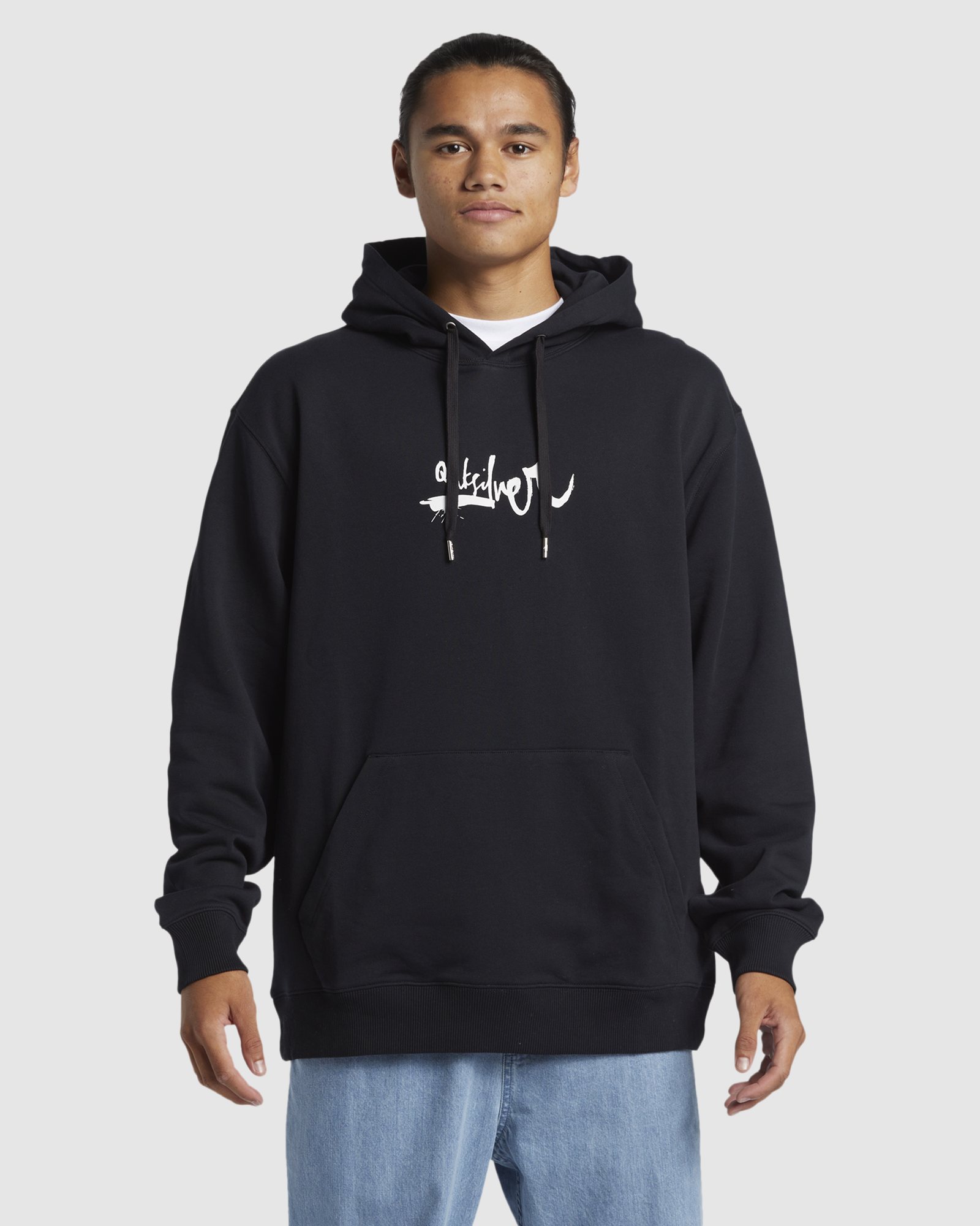 Quicksilver black hoodie hotsell