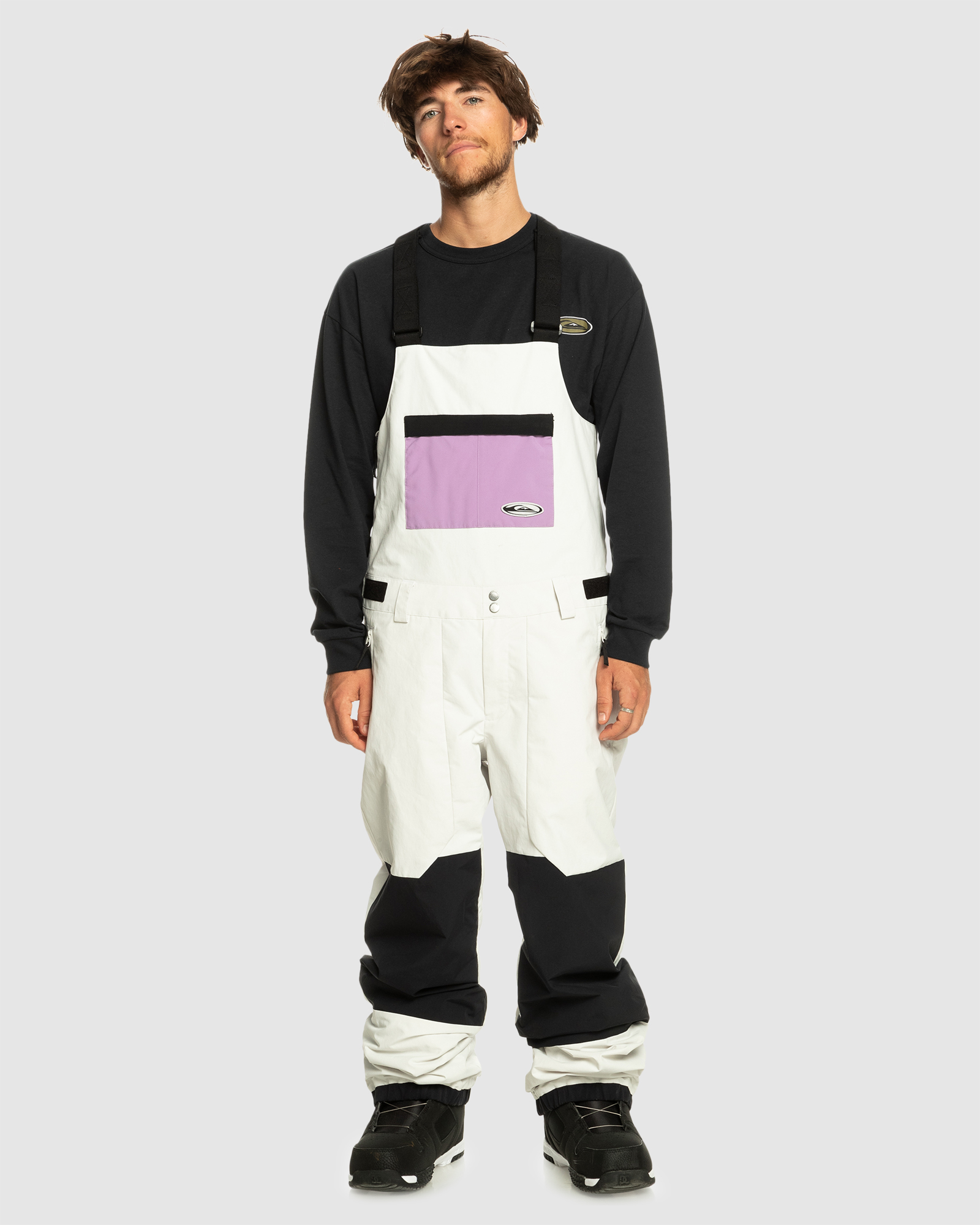 Quiksilver Mens Fly High Technical Snow Bib Pants - Nimbus Cloud