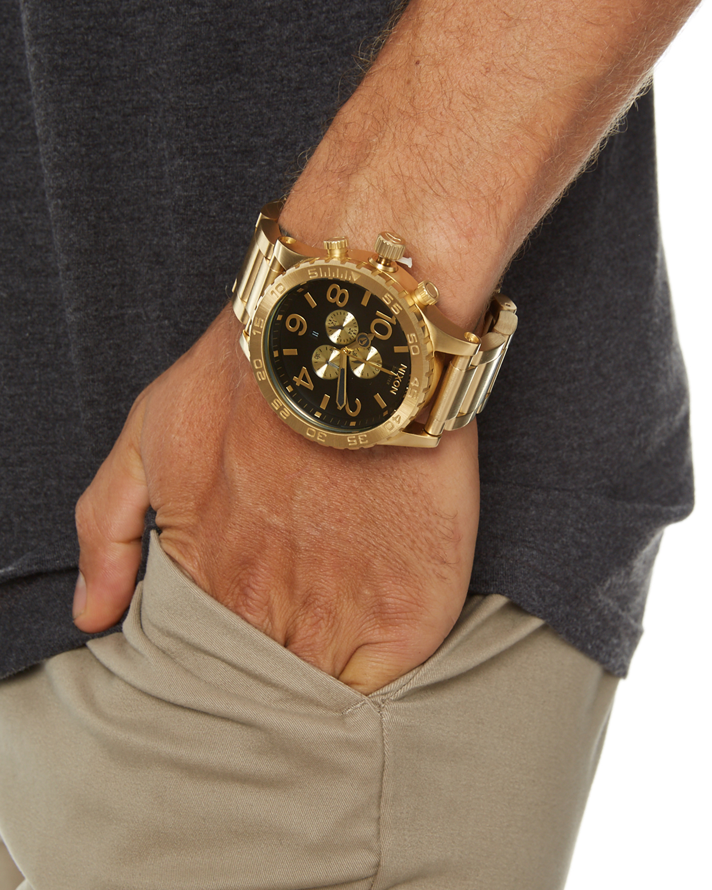 Nixon 51 30 Chrono Watch All Gold Black SurfStitch