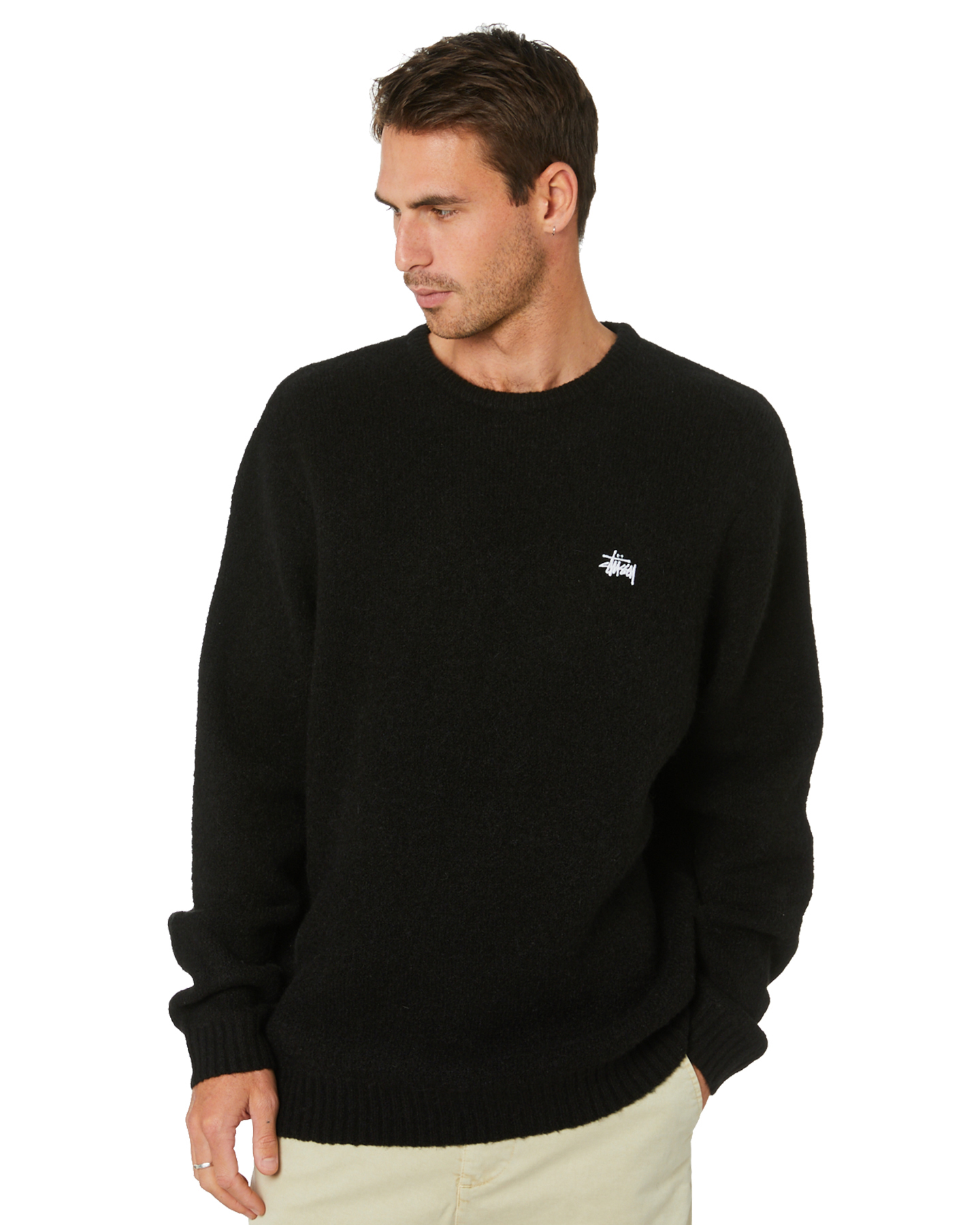 Stussy Graffiti Mens Knit Crew Black SurfStitch