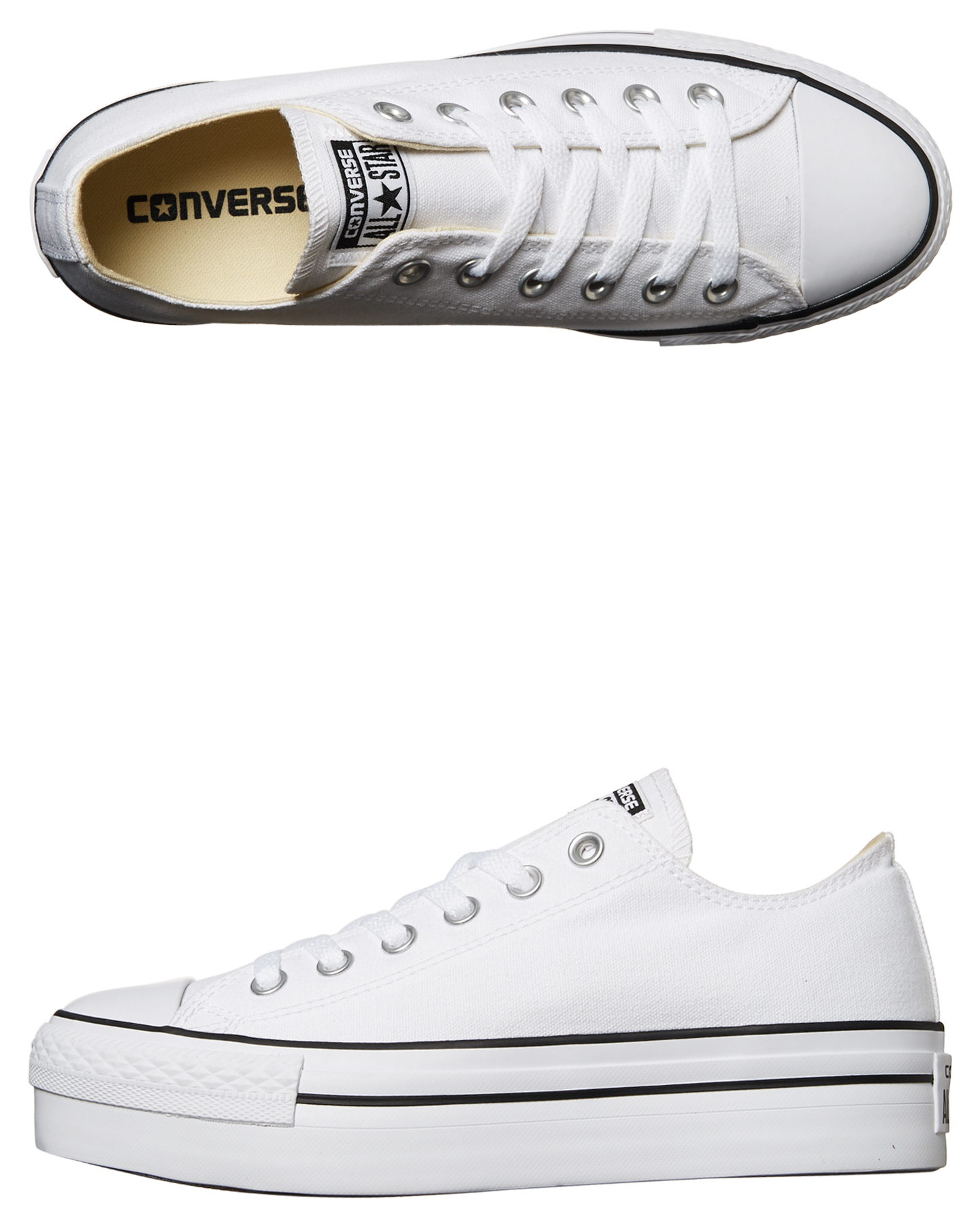 white leather converse platforms