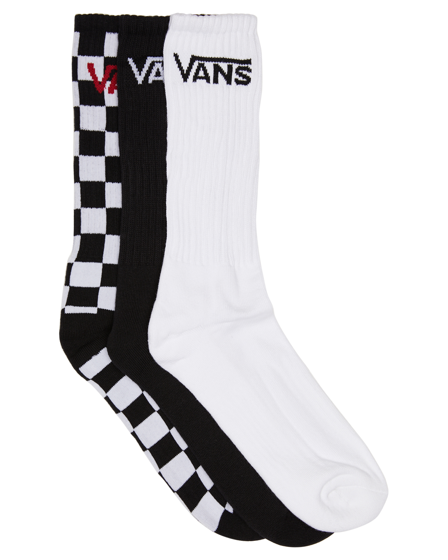 Vans Classic Crew Sock 9-13 3Pk - Black Checkerboard | SurfStitch