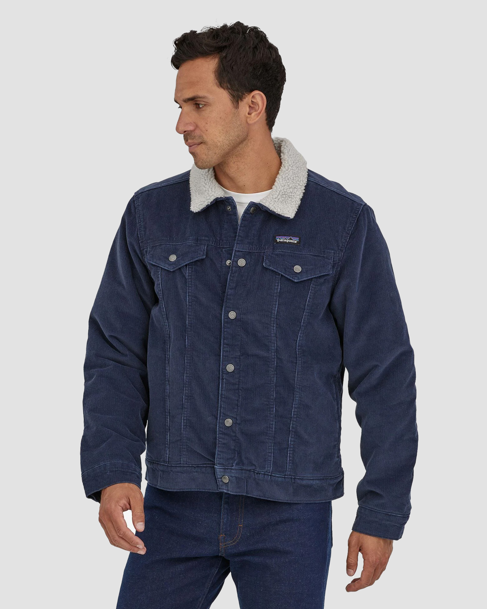 Patagonia Pile Lined Mens Trucker Jacket - New Navy | SurfStitch