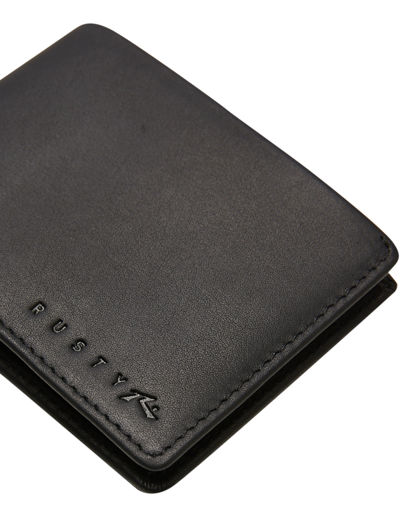 Rusty Stealth Leather Wallet - Black | SurfStitch