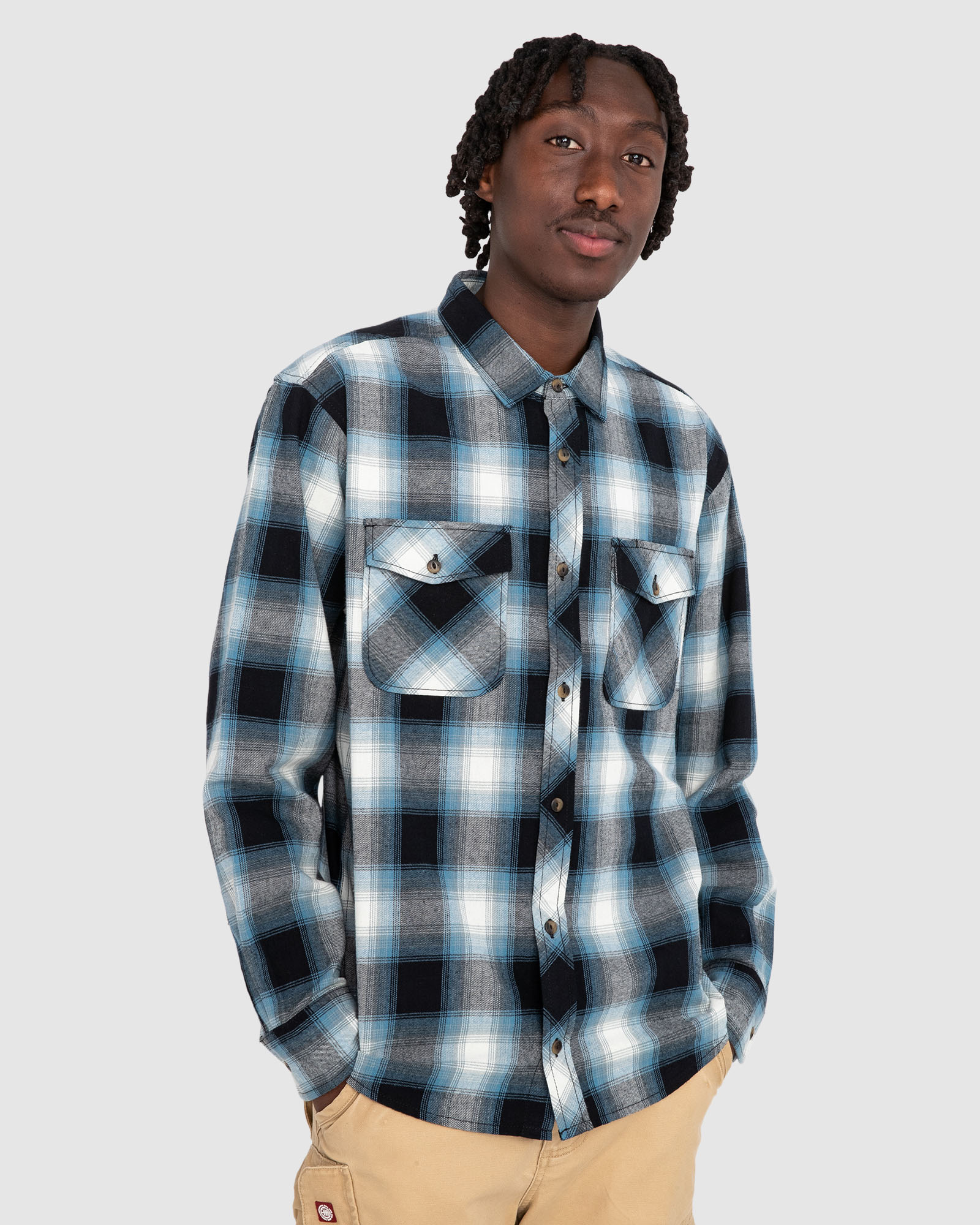 Element Tacoma Classic Long Sleeve Flannel Shirt Black Tacoma SurfStitch