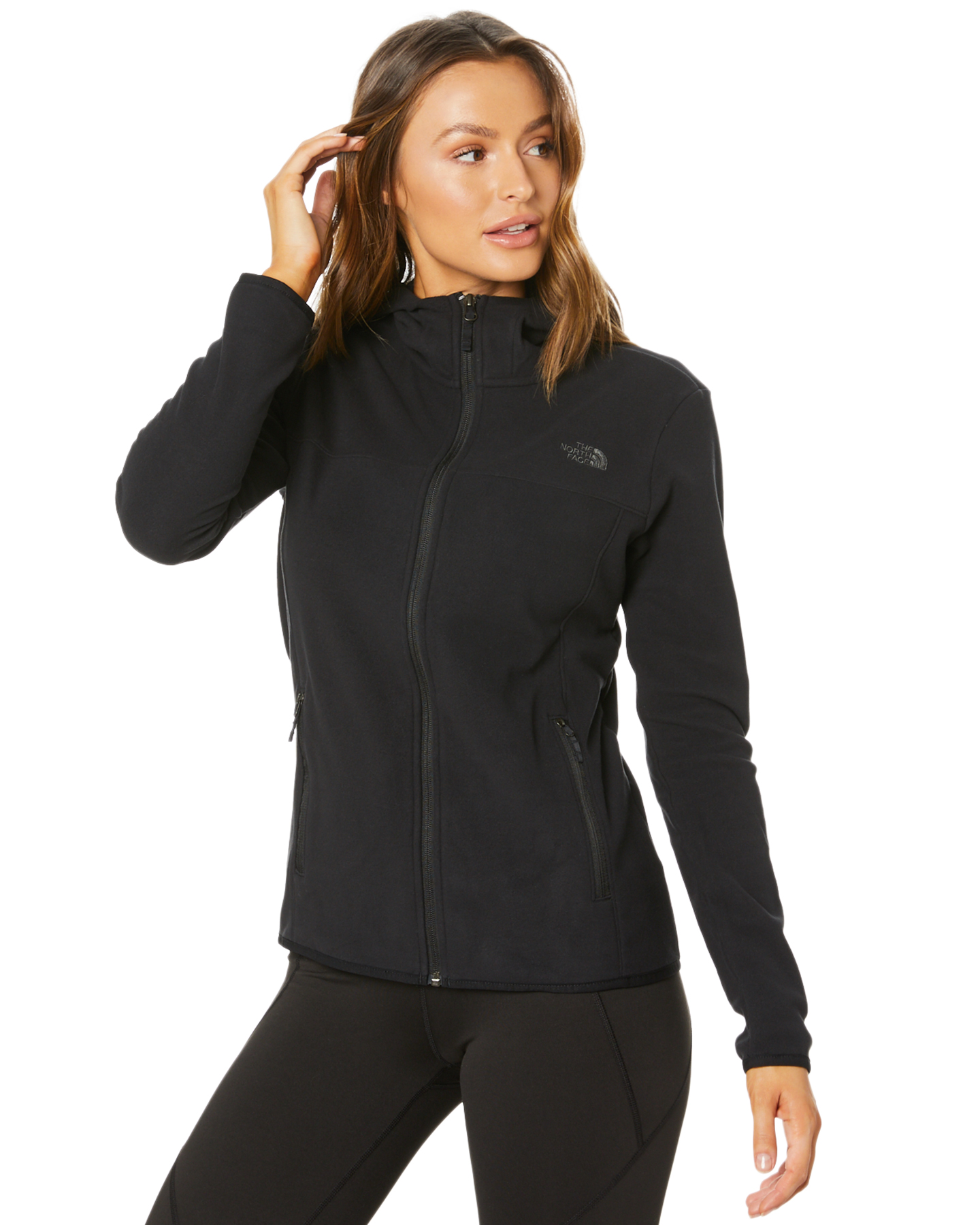The North Face Womens Tka Glacier Recycyled Full Zip Hoodie - Tnf Black ...