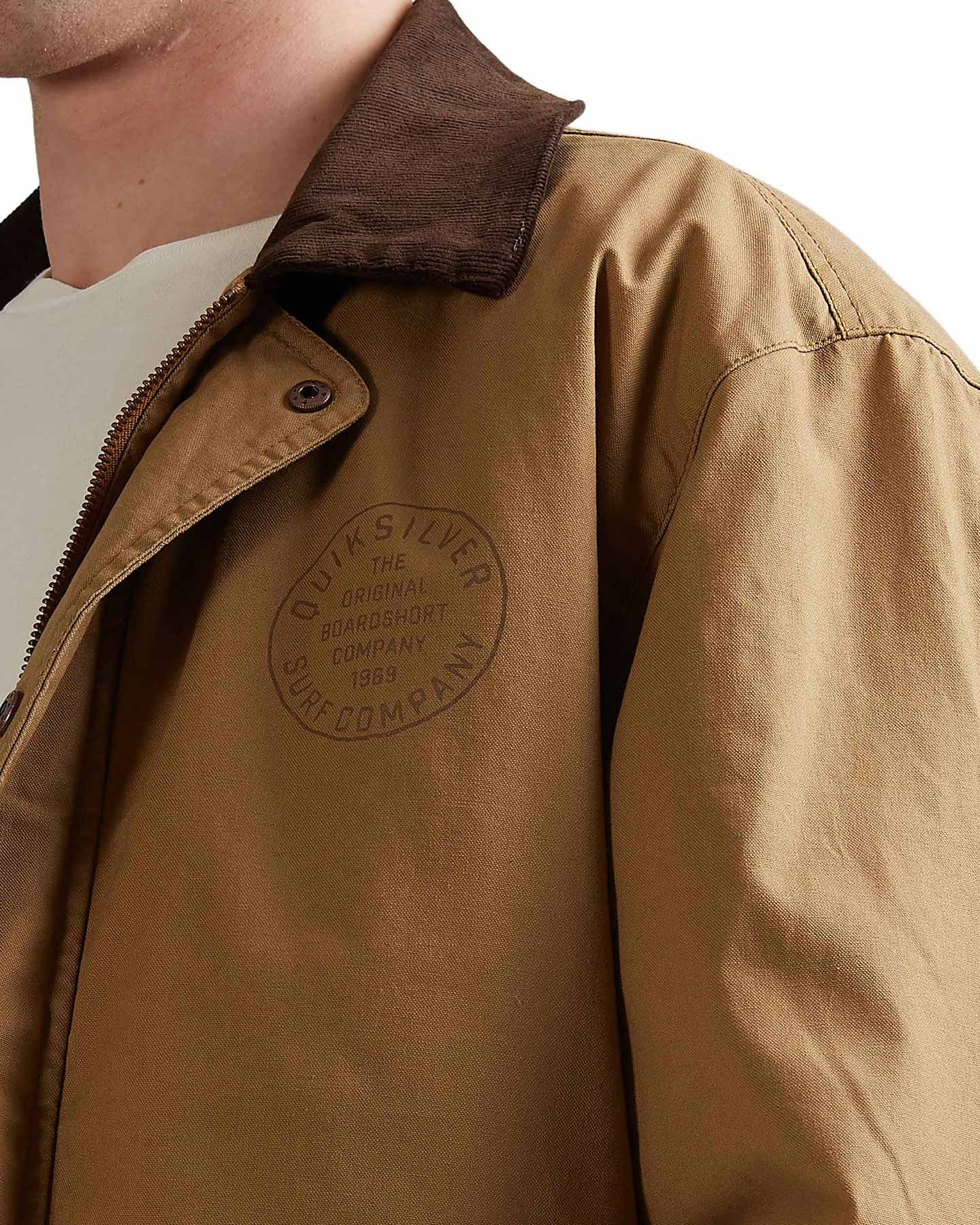 Quiksilver Mens Canvas Workwear Cord Collar Jacket - Dull Gold | SurfStitch
