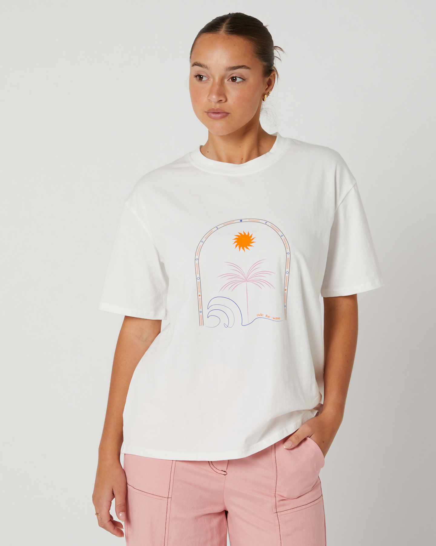 Lost In Lunar Ride The Wave Tee - White | SurfStitch