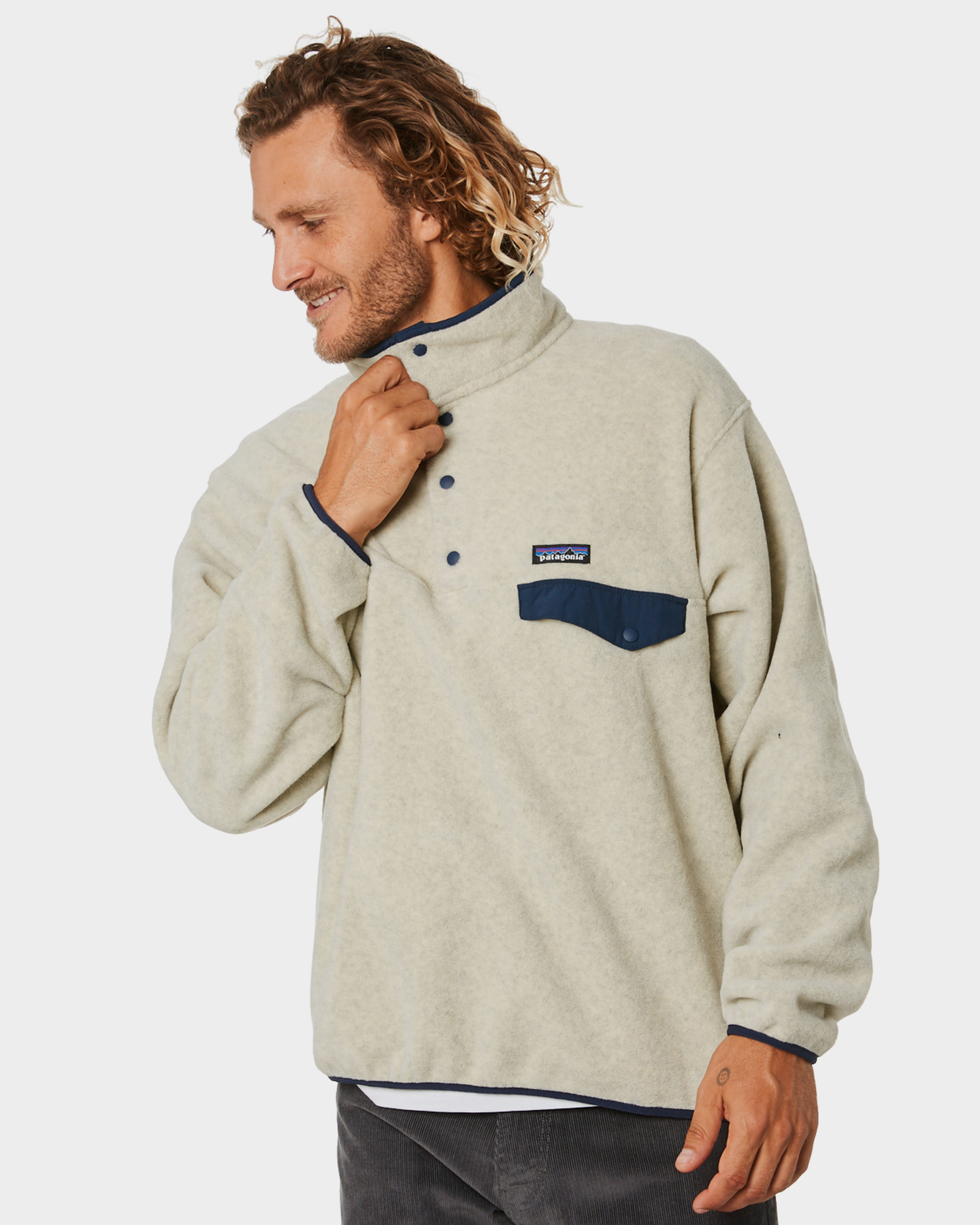 Patagonia Synchilla Lightweight Snap T Mens Pullover Oatmeal