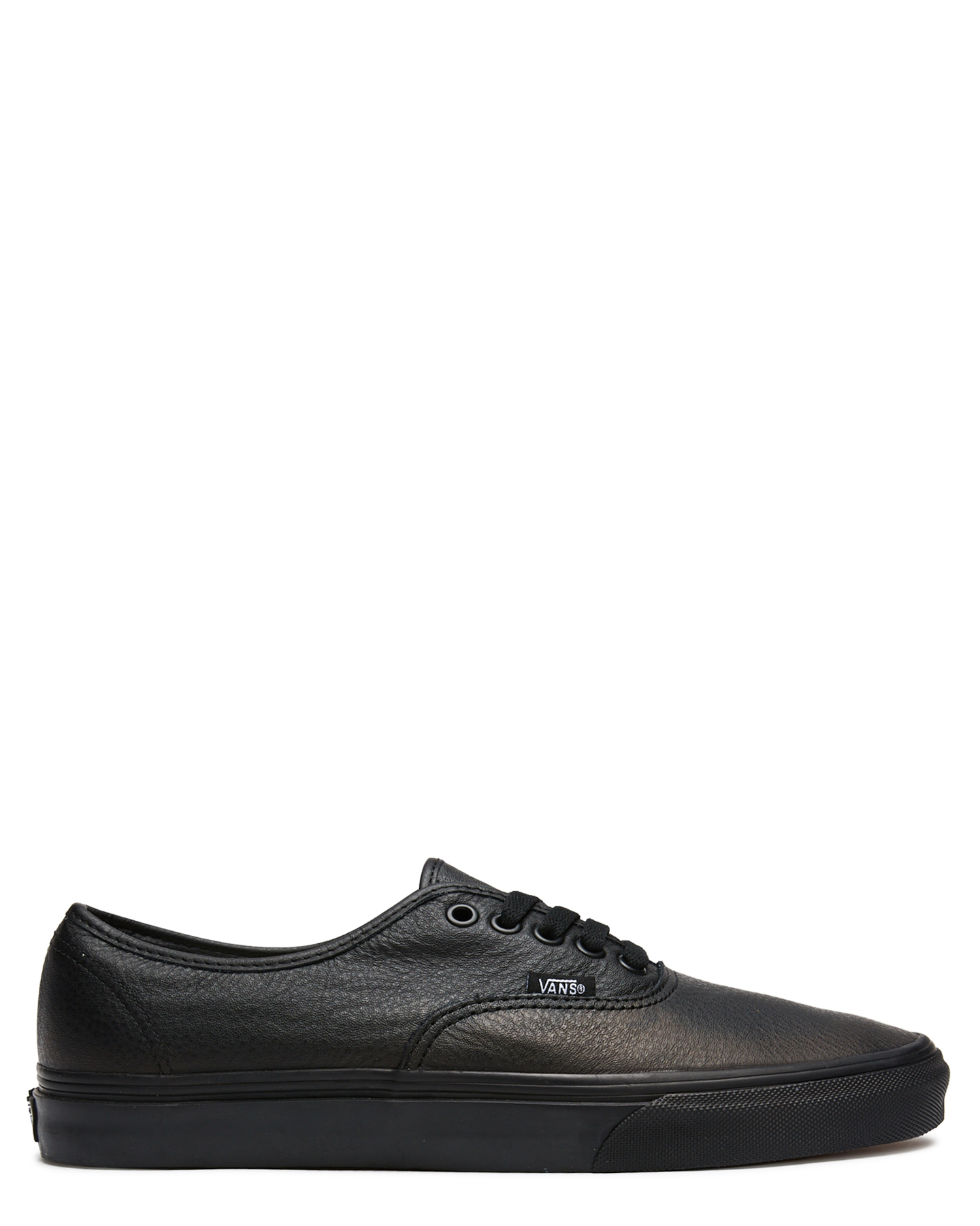 leather vans mens black