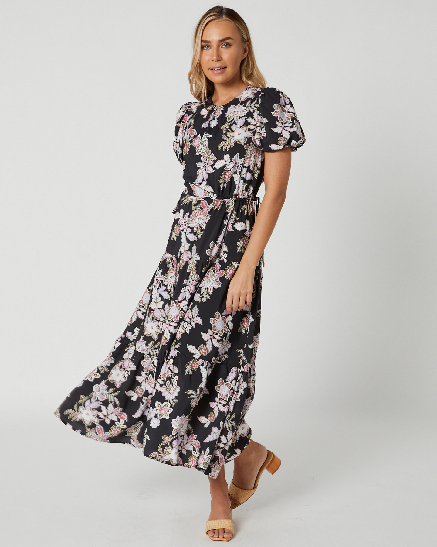 Minkpink Willow Midi Dress - Black Floral | SurfStitch