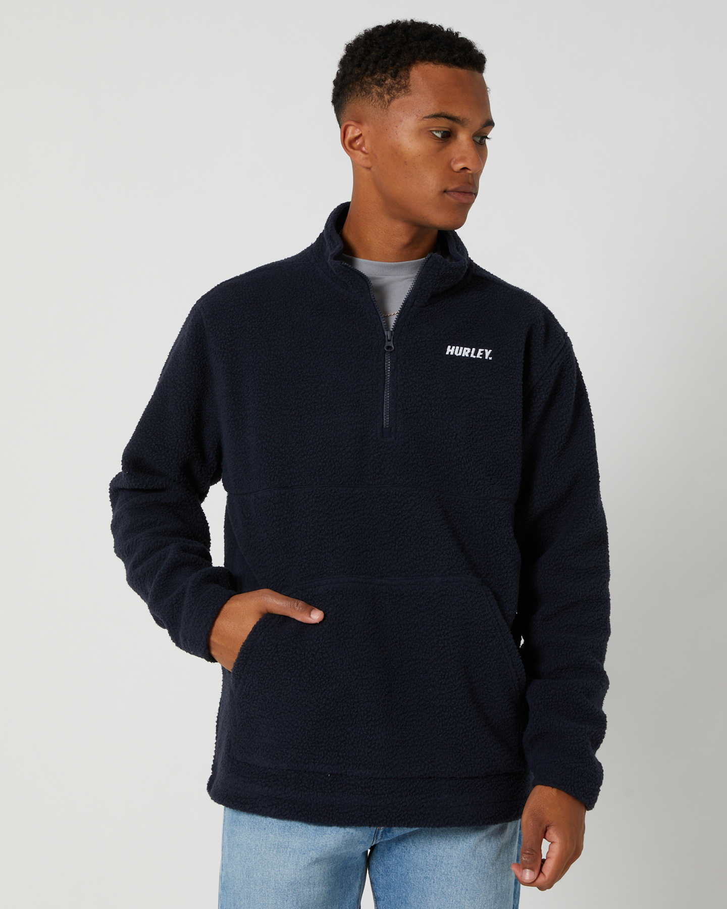 Hurley Fastlane Sherpa Quarter Zip - After Midnight | SurfStitch