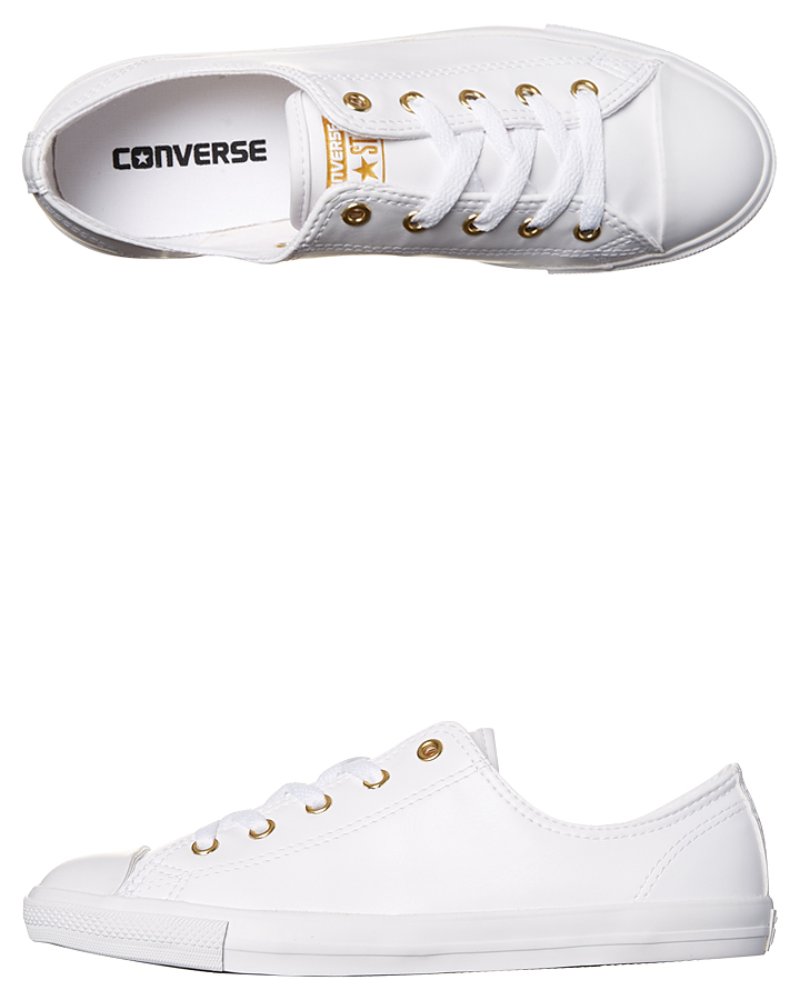 converse dainty white leather womens