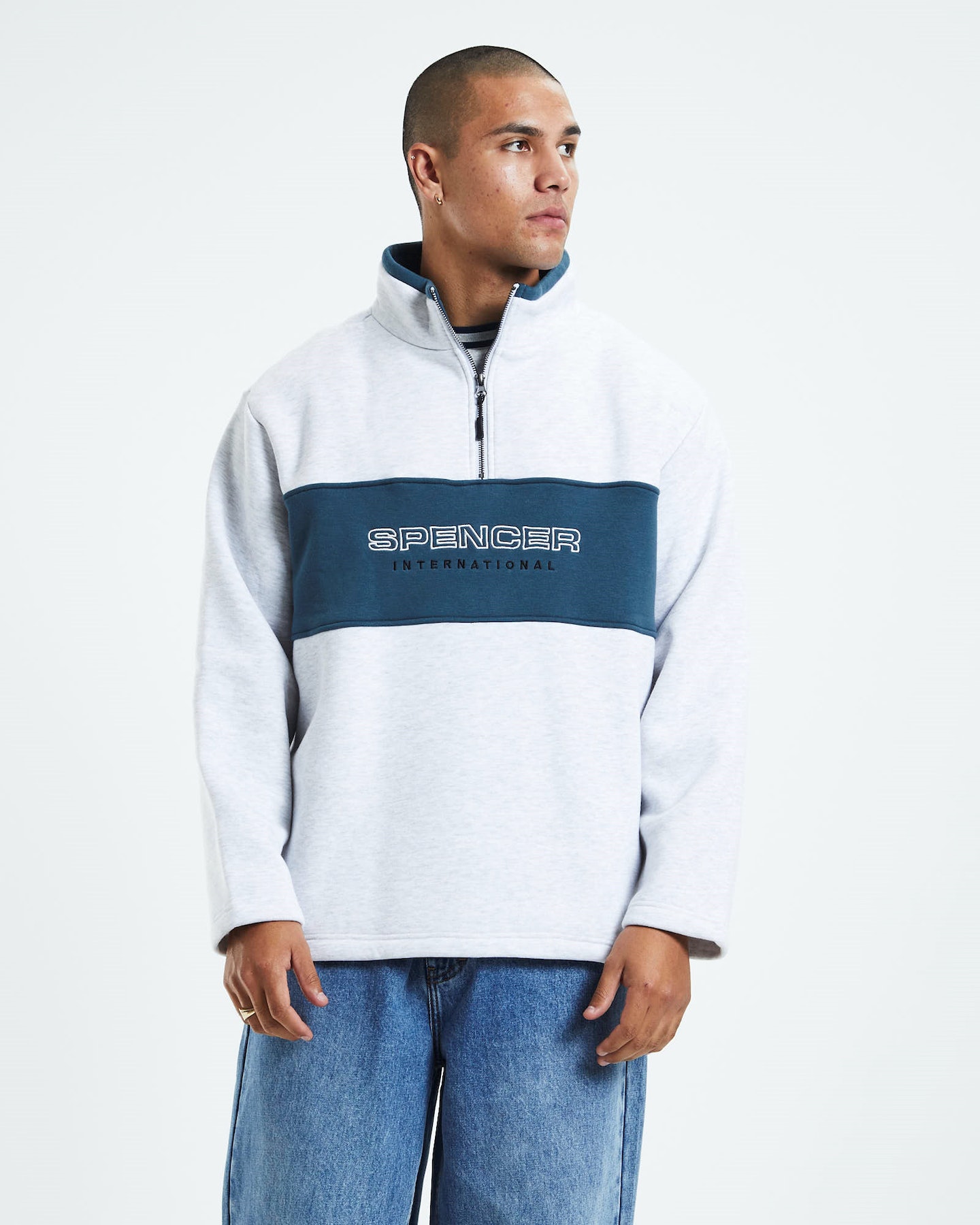 Spencer Project International 1/4 Zip Jumper - Grey | SurfStitch