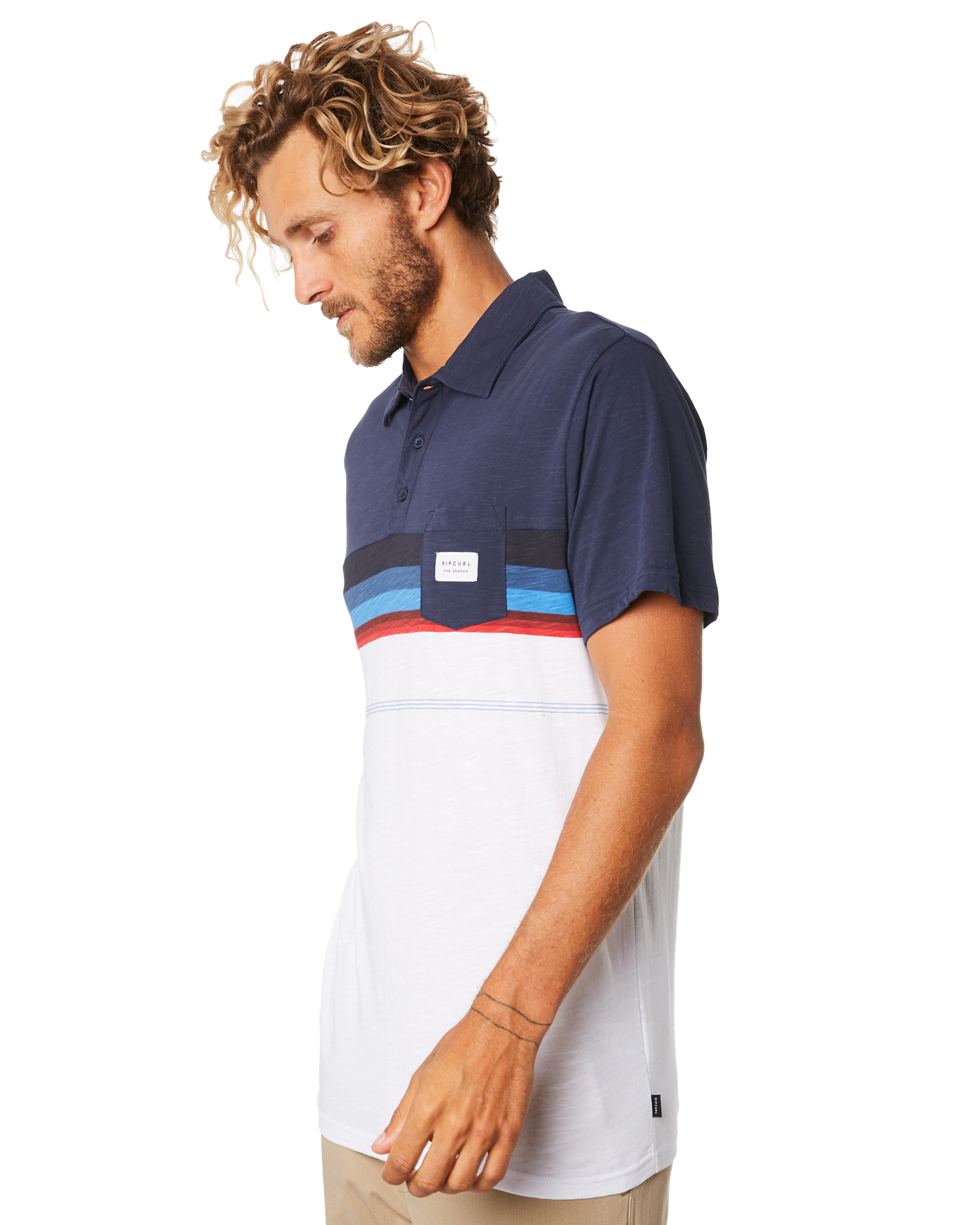 Rip Curl Rapture Stripe Mens Polo Shirt - Navy | SurfStitch