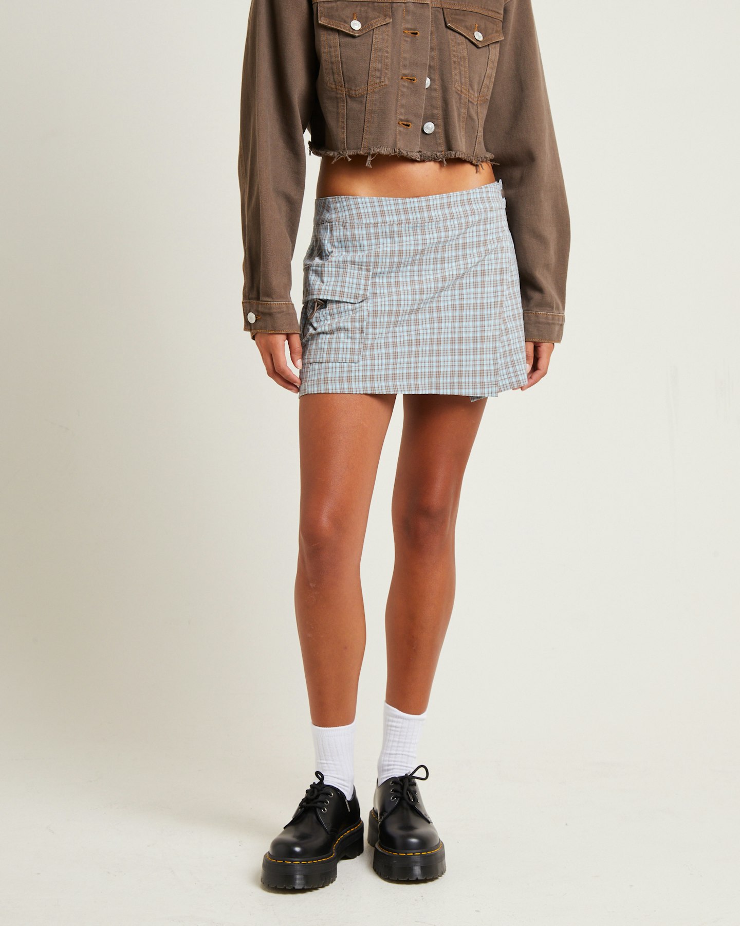 Insight checkered skirt store