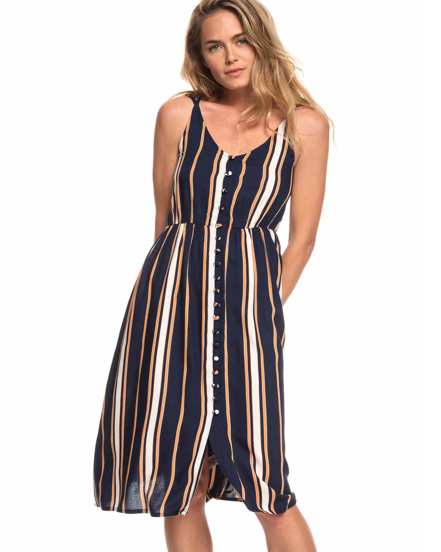 Roxy Womens Sunset Beauty Midi Dress - Dress Blue Stripe | SurfStitch