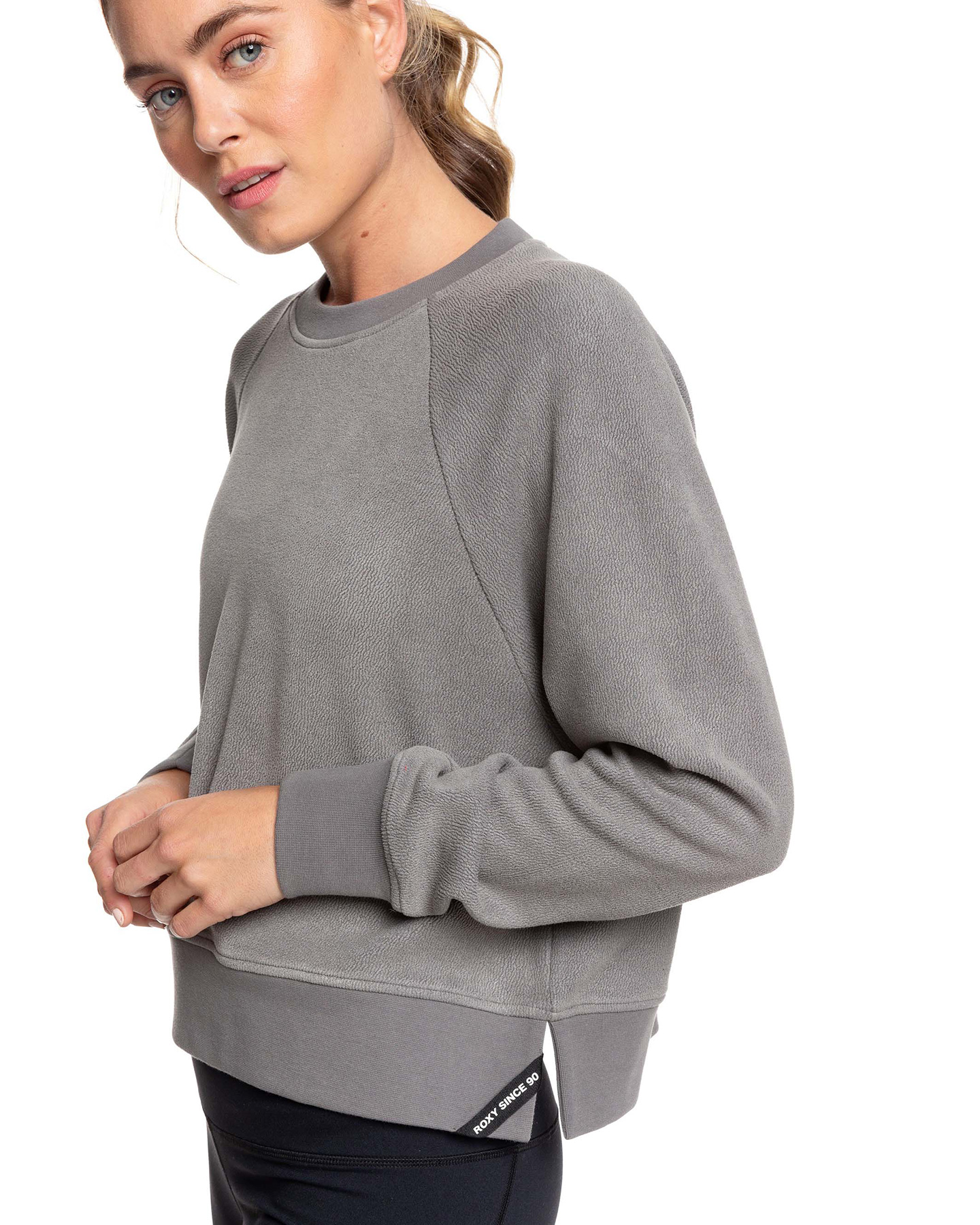 Roxy Womens Instant Crush Cropped Fleece Jumper - Smoked Pearl | SurfStitch