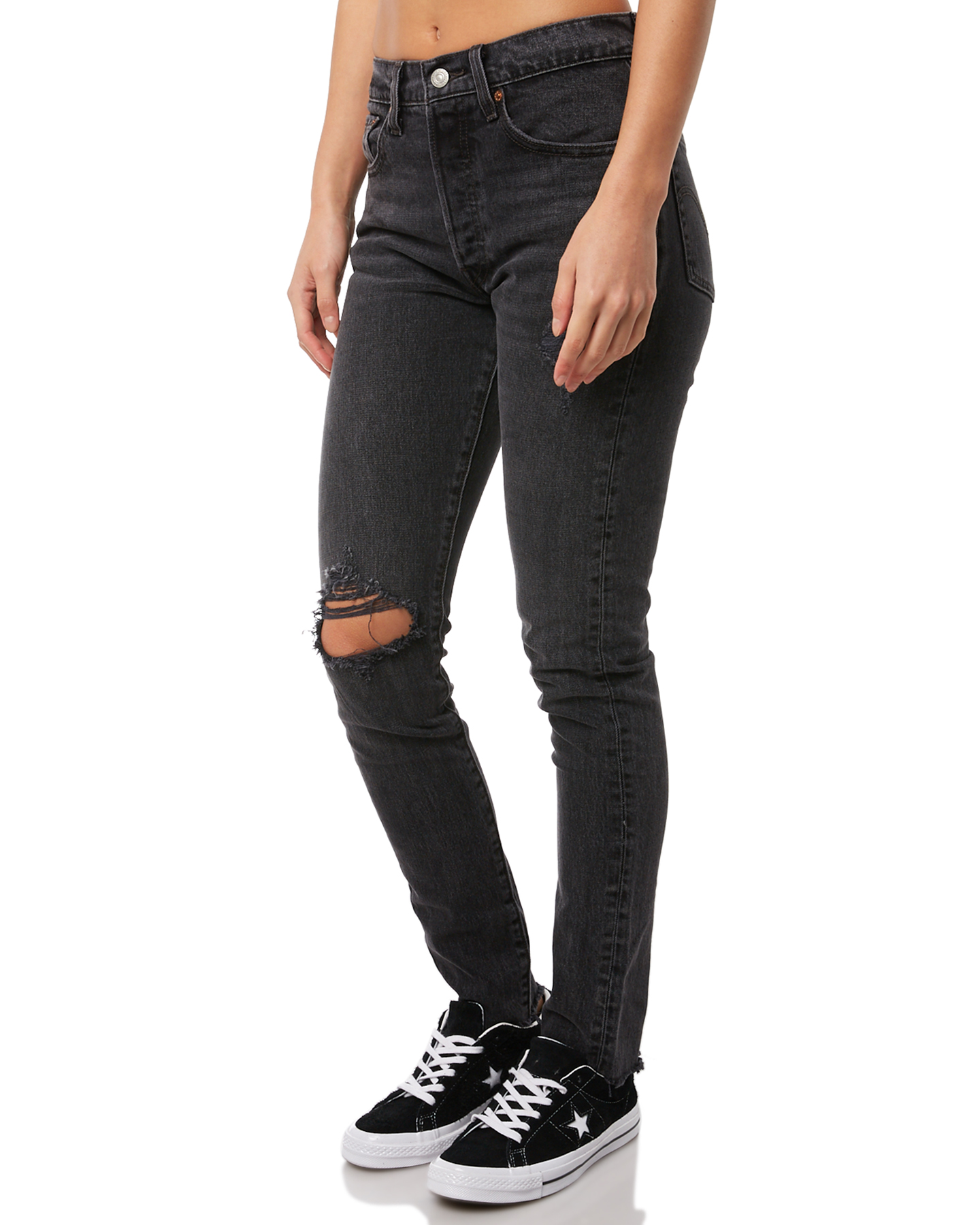 Levis 501 Skinny Womens Jean - Well Worn Black | SurfStitch