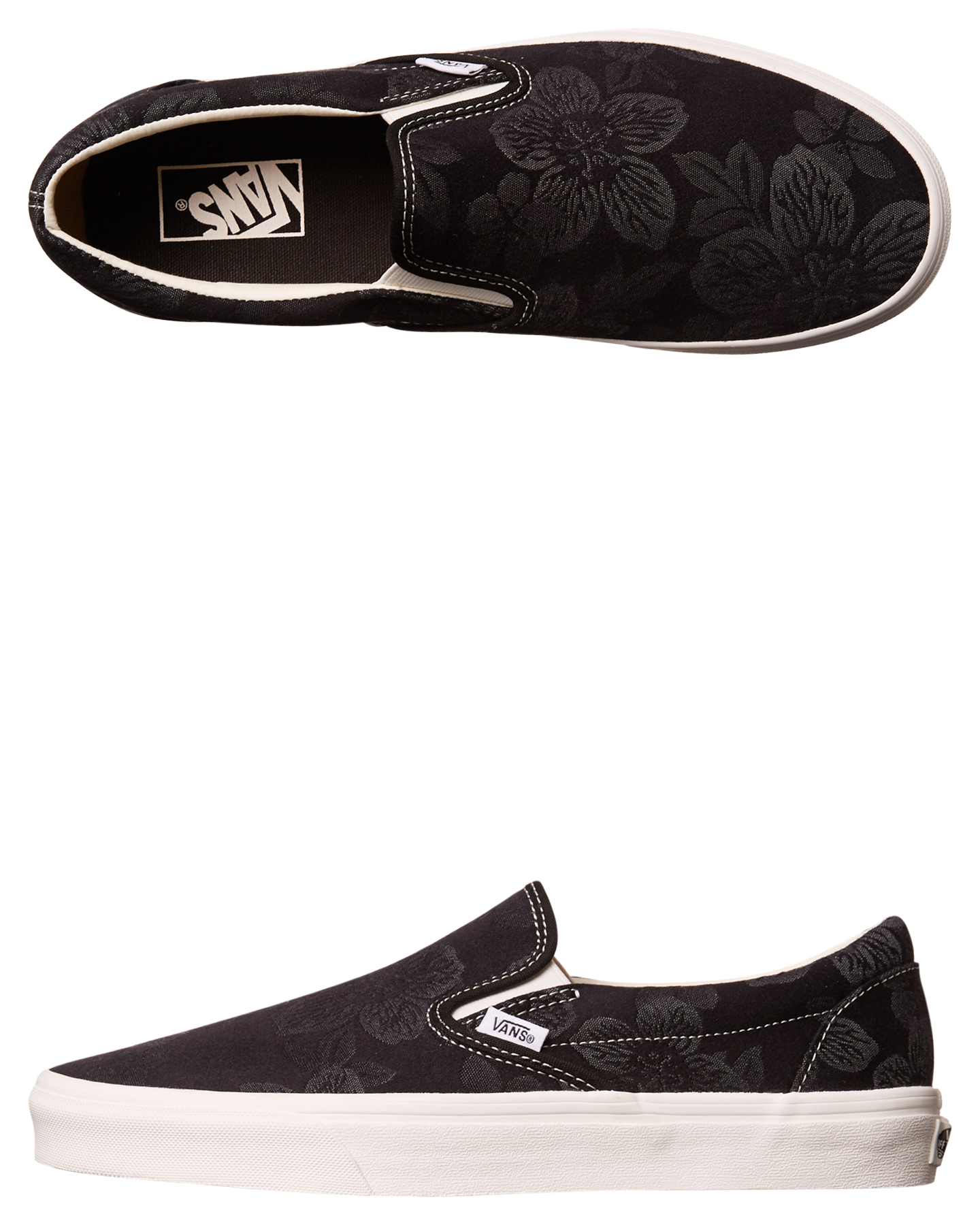 vans slip ons black